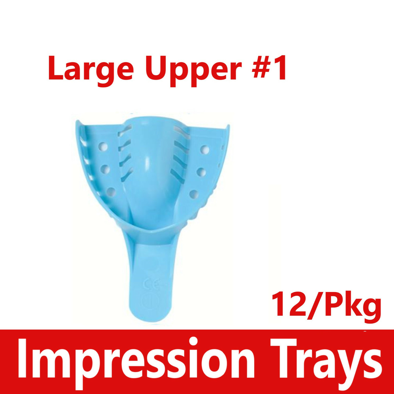 Dental Impression Trays Perforated Plastic Autoclave (CHOOSE SIZE) (1 Bag of 12)