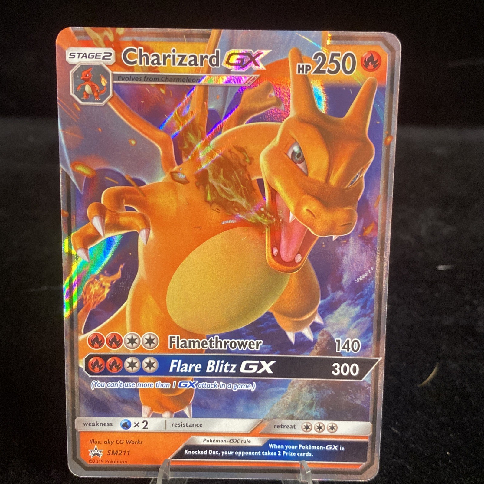 Pokemon Charizard GX SM211 Hidden Fates Promo Full Art Holo