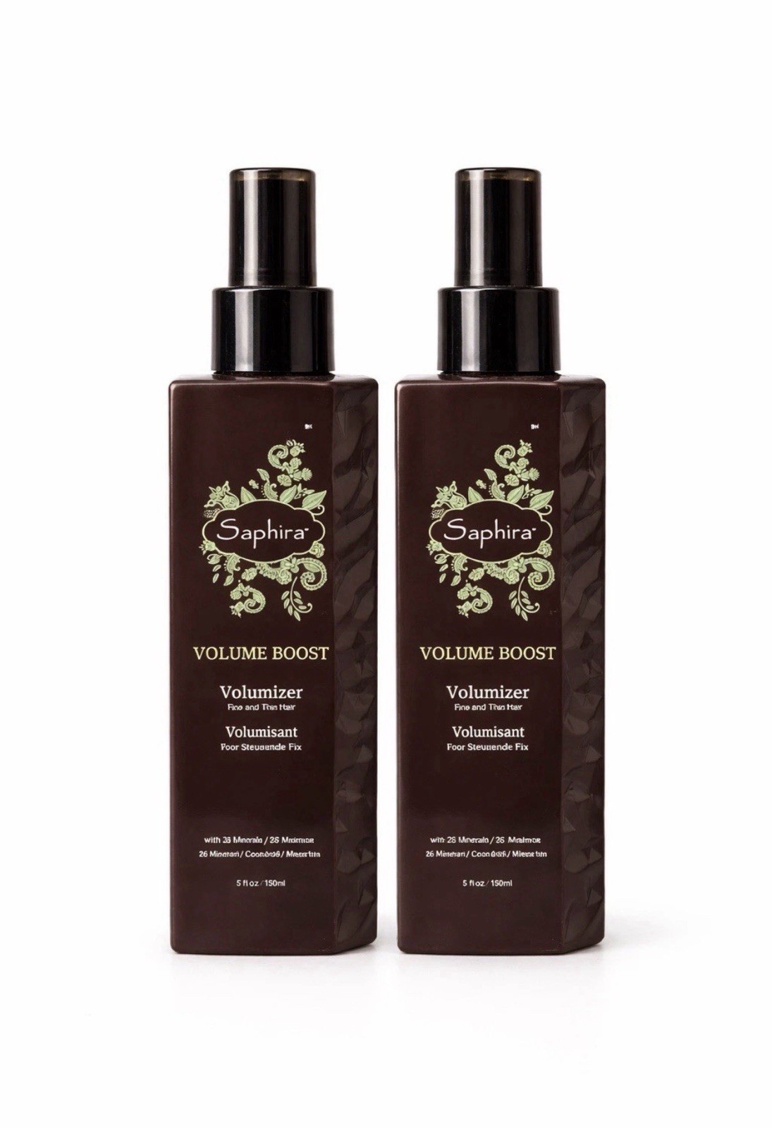 Saphira Volume Boost Volumizer 5 Fl.oz Duo Fine & Thin Hair 2 Pack Saphira Volume Boost Volumizer 5 Fl.oz Duo Fine & Thin Hair 2 Pack