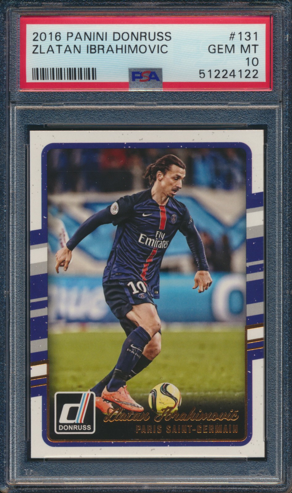 2016-17 Panini Donruss Zlatan Ibrahimovic #131 PSA 10 Gem Mint 2016-17 Panini Donruss Zlatan Ibrahimovic #131 PSA 10 Gem Mint
