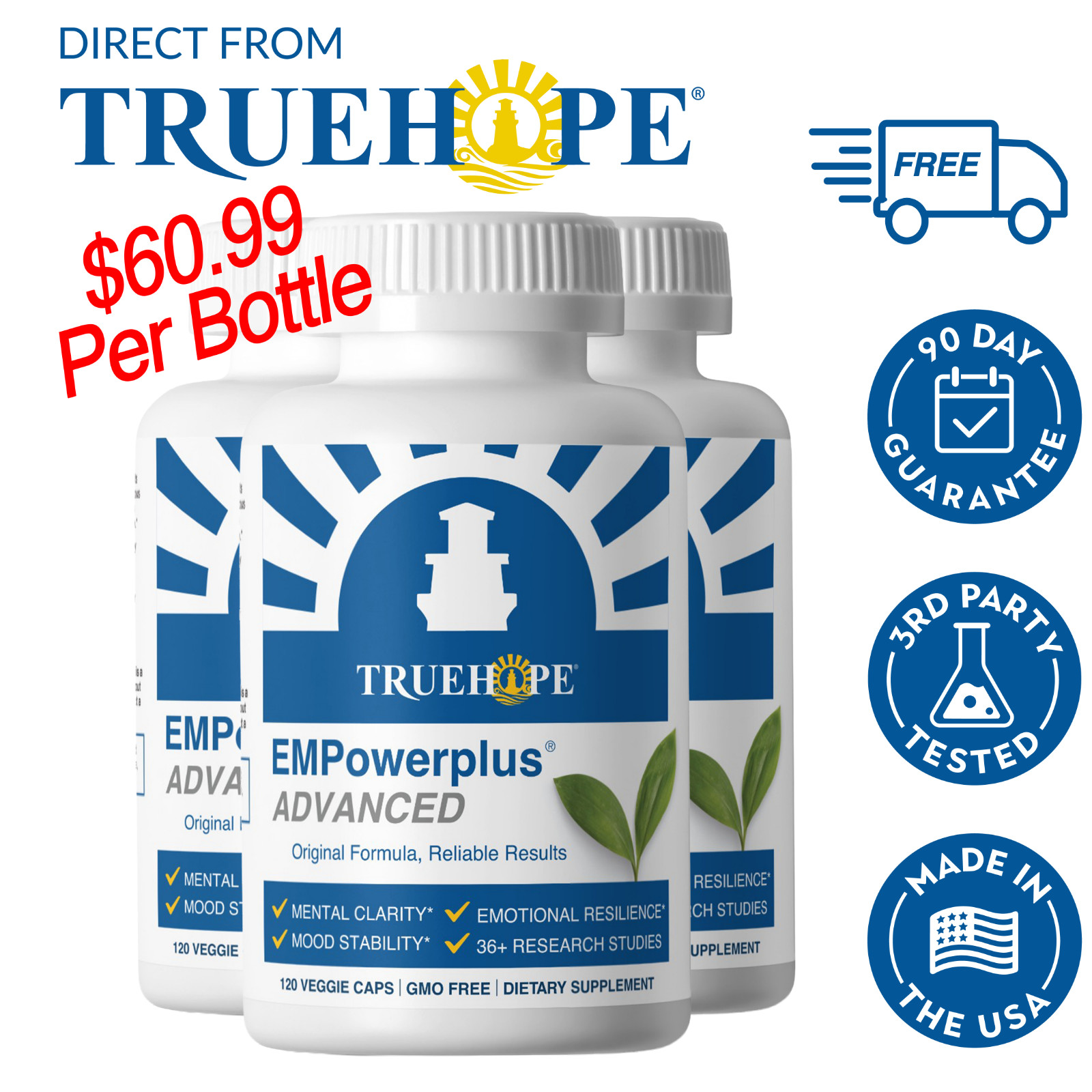 Truehope EMPowerplus Advanced Multivitamin - 3 Pack (Official Listing)