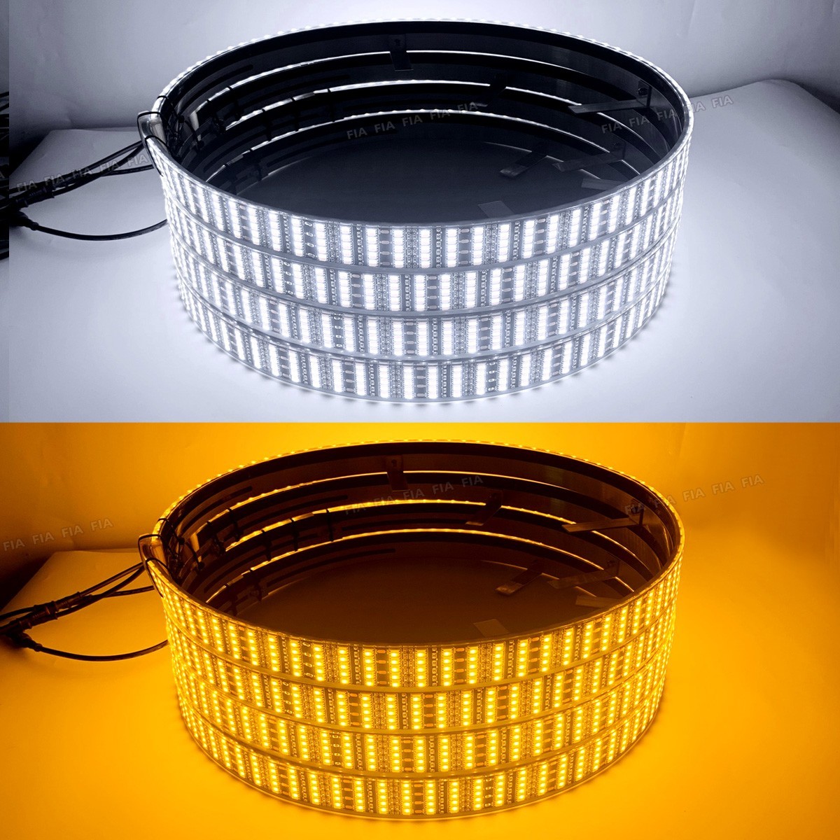 5-Row 17.5'' Dual Color Strobe LED Truck Wheel Rim Lights w/Turn Signal function 5-Row 17.5'' Dual Color Strobe LED Truck Wheel Rim Lights w/Turn Signal function