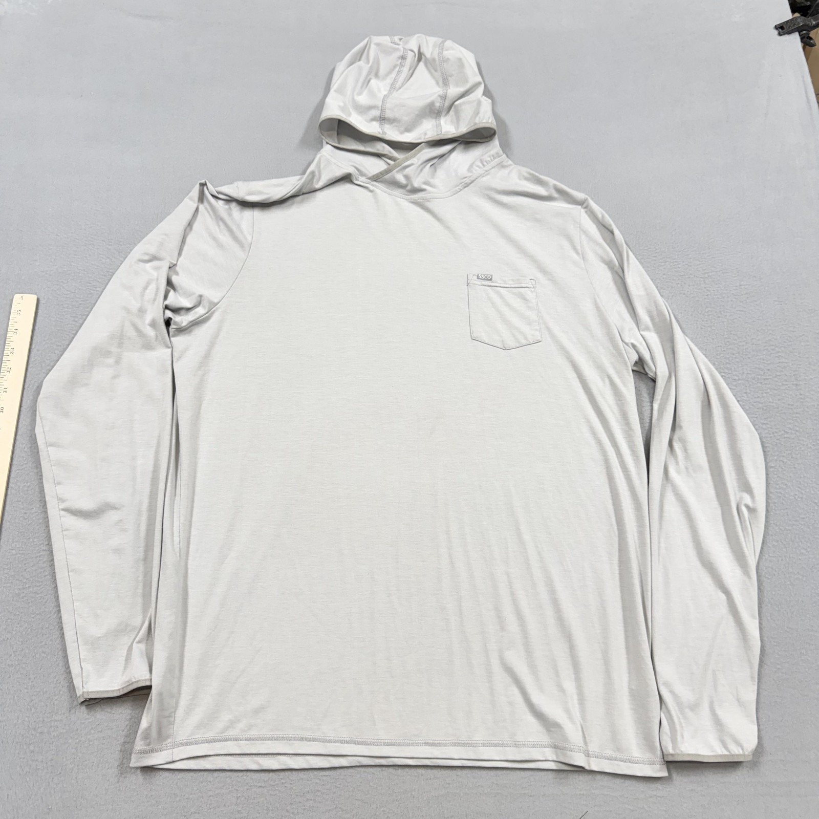 Southern Shirt Shirt Mens XL Gray Long Sleeve Hooded Lightweight Performance Top
