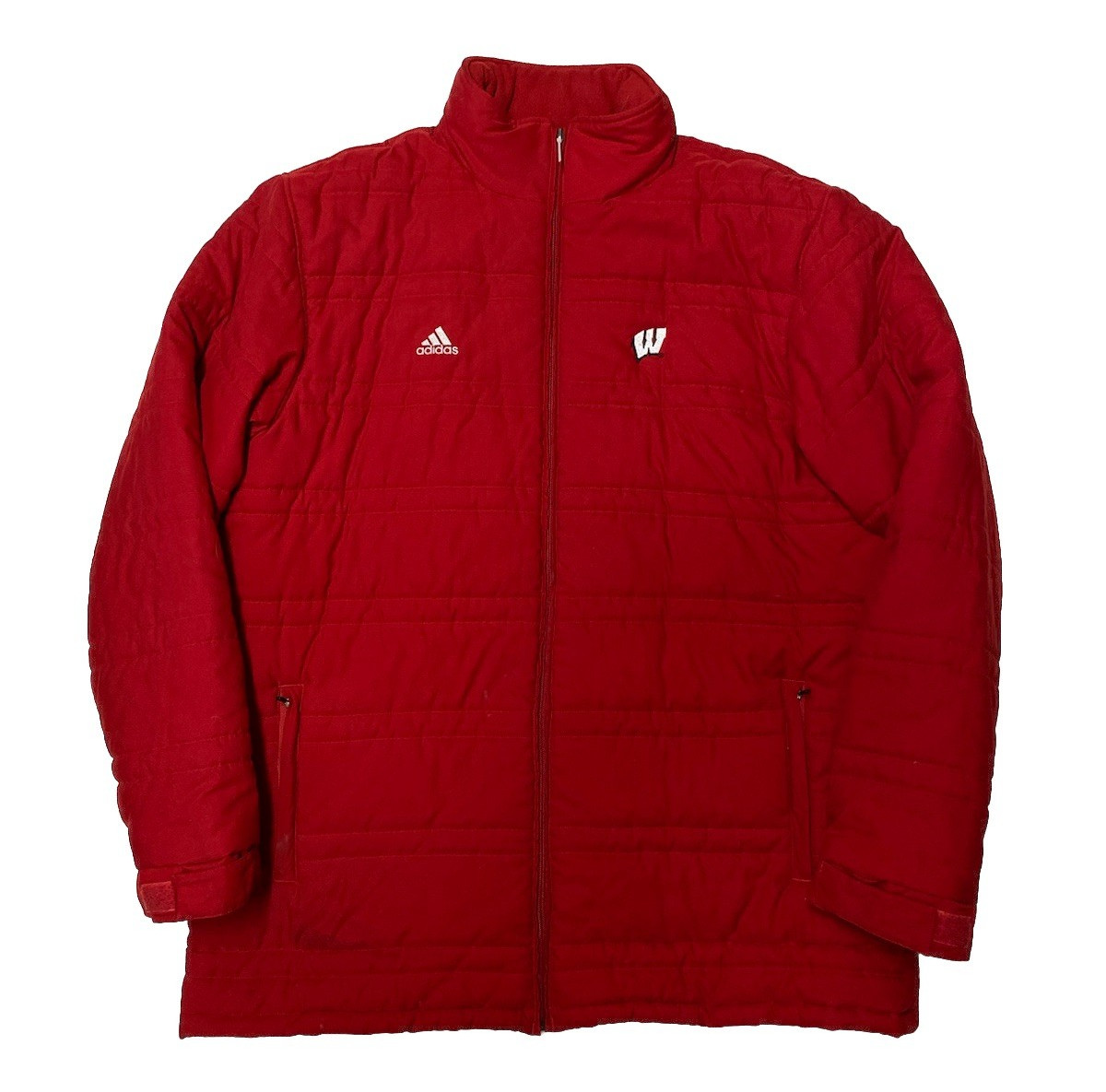 Vintage Adidas Wisconsin Badgers Jacket Mens 2XL Red Team Player Parka