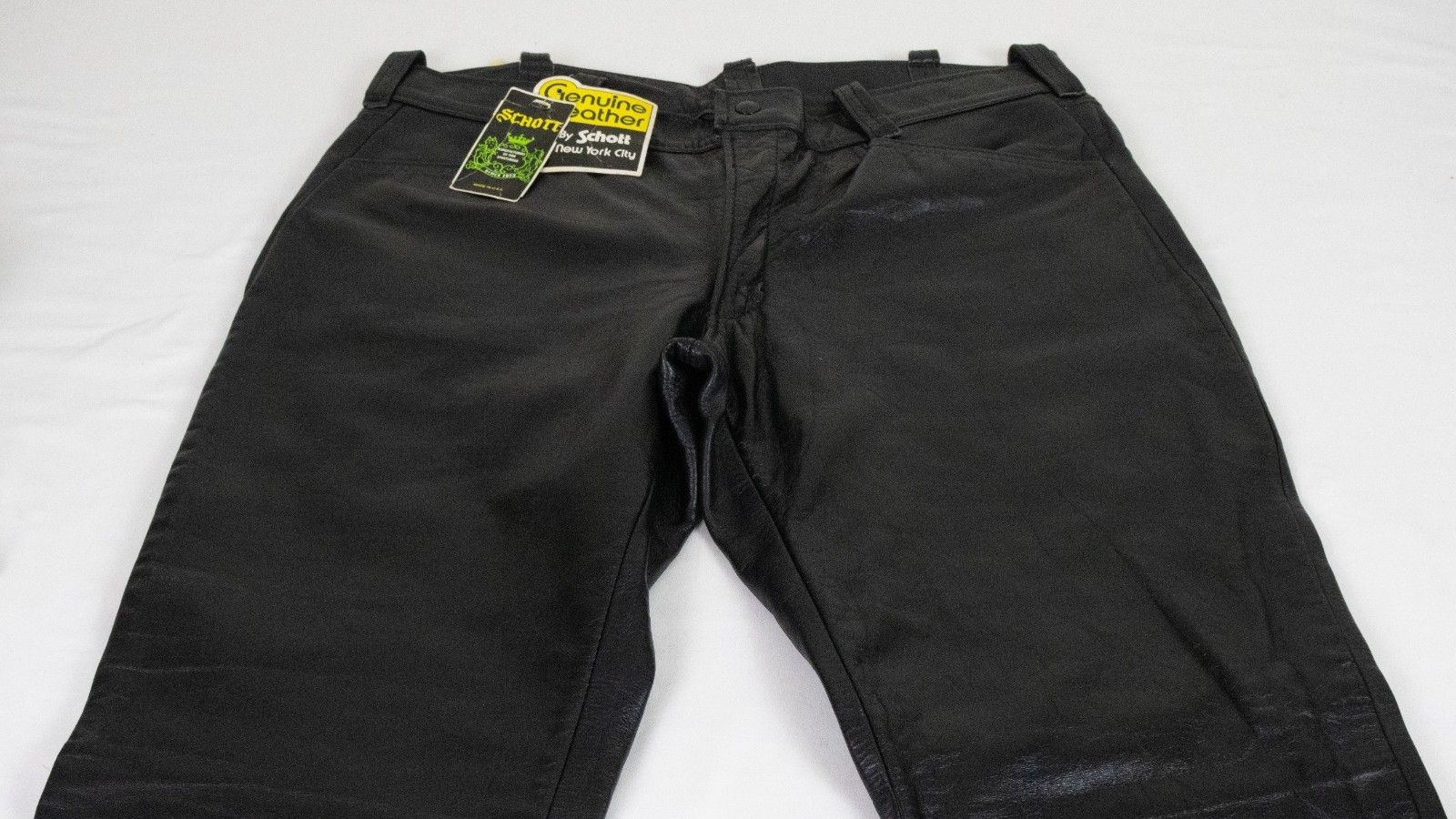 NOS 1978 Vtg Schott 611 Leather Pants Tag 40 Fits 38 EMAR Zipper Steerhide USA