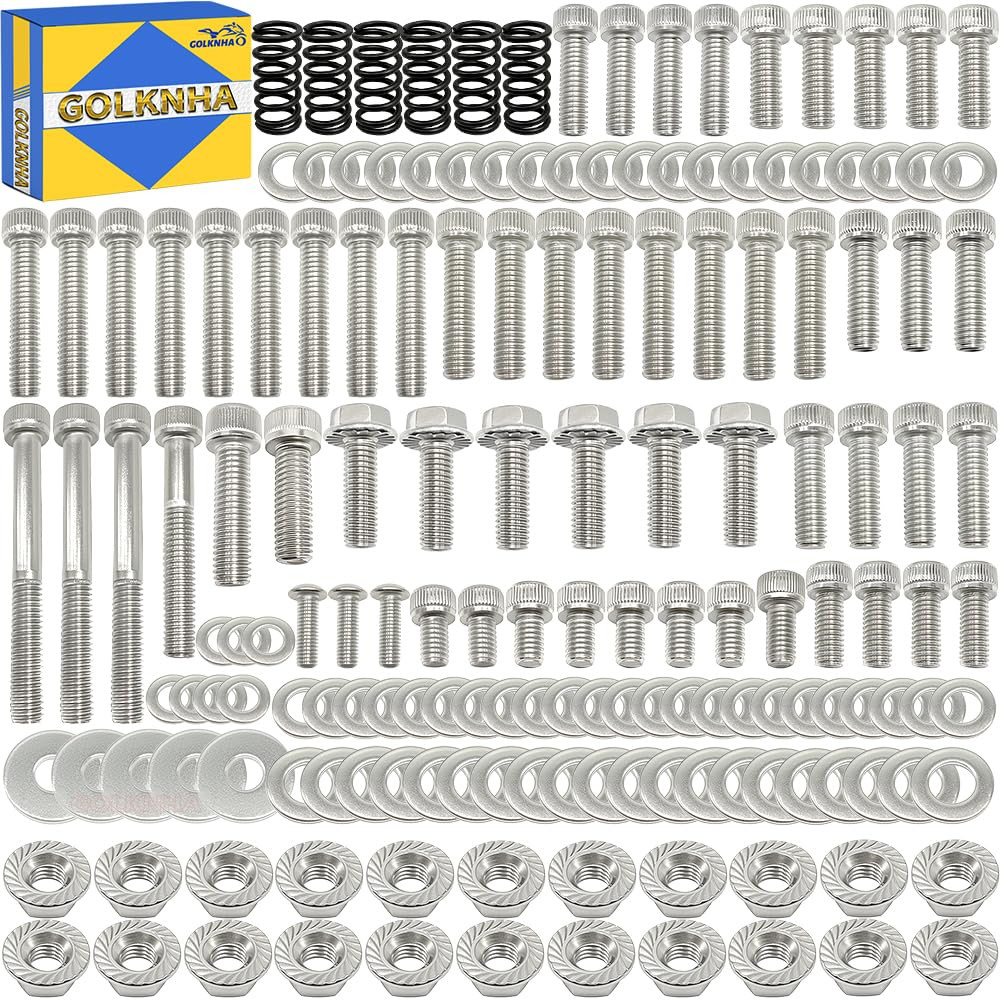 164 PCS Polished Stainless Steel Engine Bolt Screw Kit for Banshee YFZ350 1987