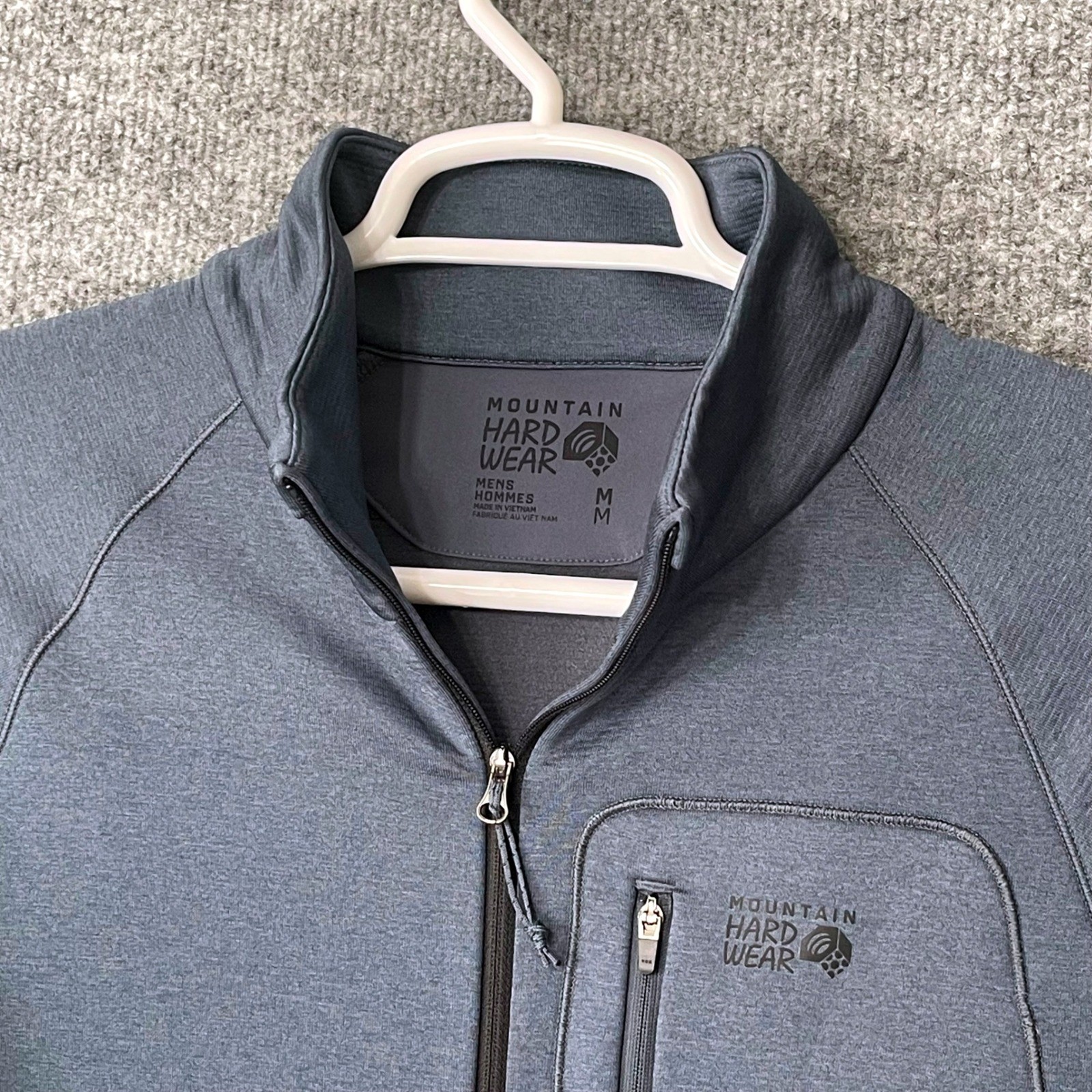 Mountain Hardwear Glacial Trail Full Zip Jacket Mens Medium Blue Performance