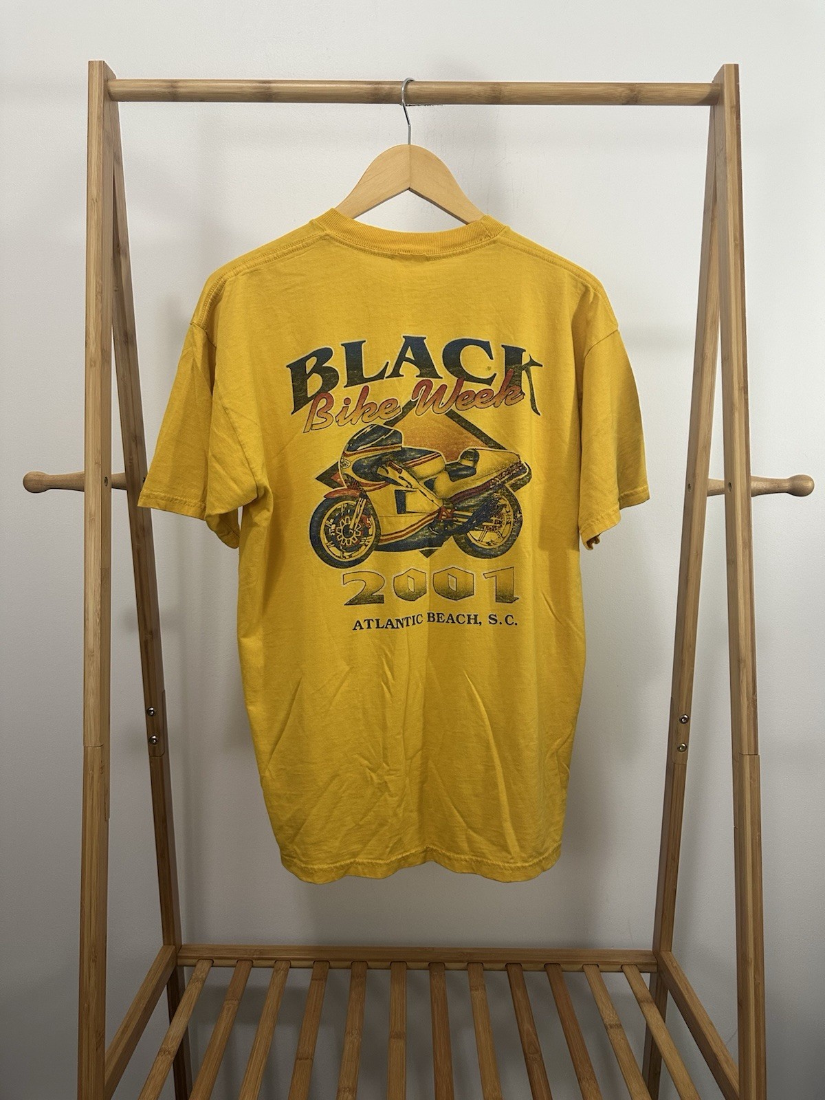 VTG 2001 Black Bike Week Atlantic Beach NC Motorcycle Biker Thin T-Shirt Size L VTG 2001 Black Bike Week Atlantic Beach NC Motorcycle Biker Thin T-Shirt Size L