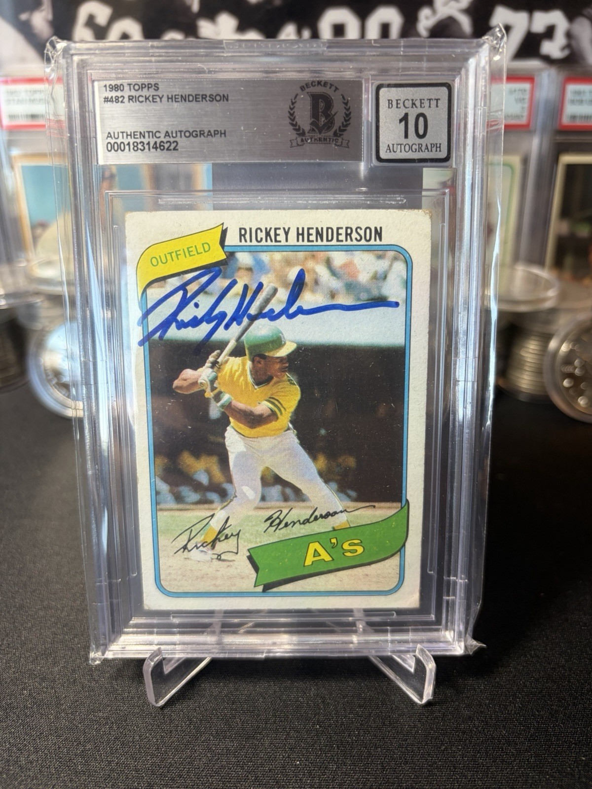 💎RICKEY HENDERSON Auto 1980 TOPPS Rookie #482 BGS 10 AUTO Grade ⚾️