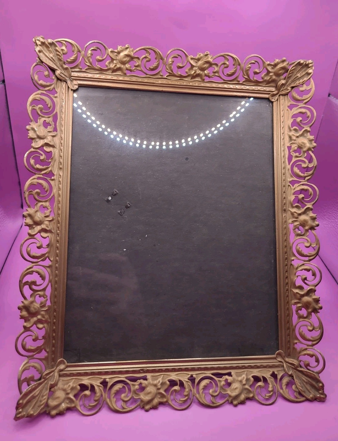 Vintage Metalcraft Metal Picture Frame Ornate Filigree 12x10