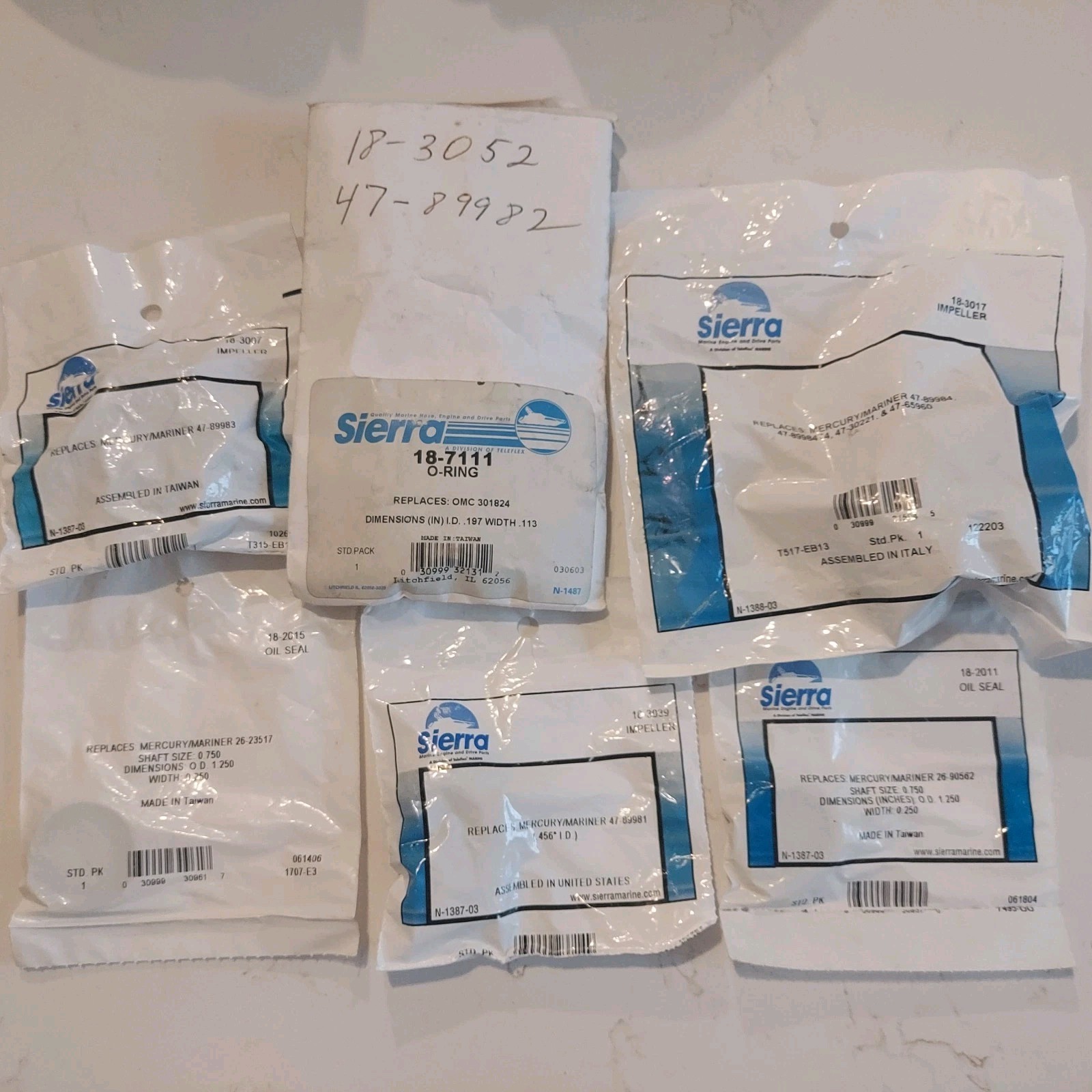 Lot Of 4 NOS Sierra Impellers & 2 Oil Seals FIT Mercury Outboards Lot Of 4 NOS Sierra Impellers & 2 Oil Seals FIT Mercury Outboards