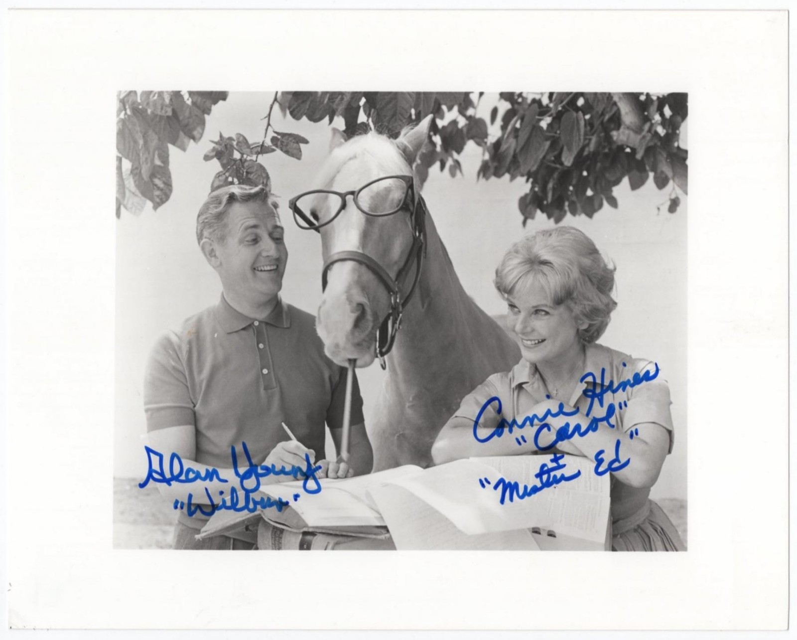 MISTER ED 2 SIGNED PHOTO isp ALAN YOUNG Wilbur 1990s IN PERSON Connie HINES, LOA