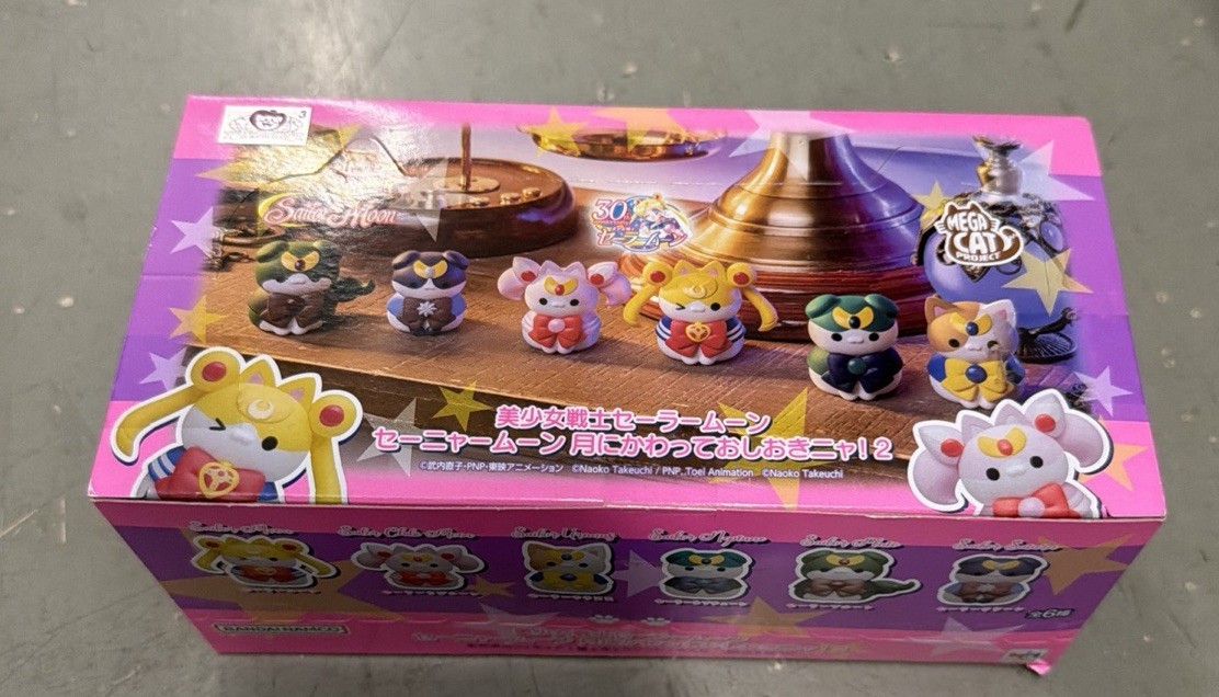 UNOPENED-Megahouse: Mega Cat Project: Sailor Moon - Sailor Mewn Box of 8 Figures UNOPENED-Megahouse: Mega Cat Project: Sailor Moon - Sailor Mewn Box of 8 Figures