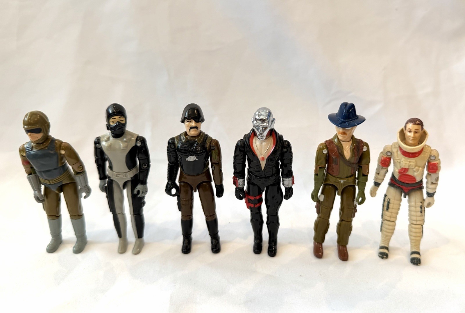 Vintage 1983 GI Joe Action Figure Lot Destro Seal Ace Wild Bill Major Bludd