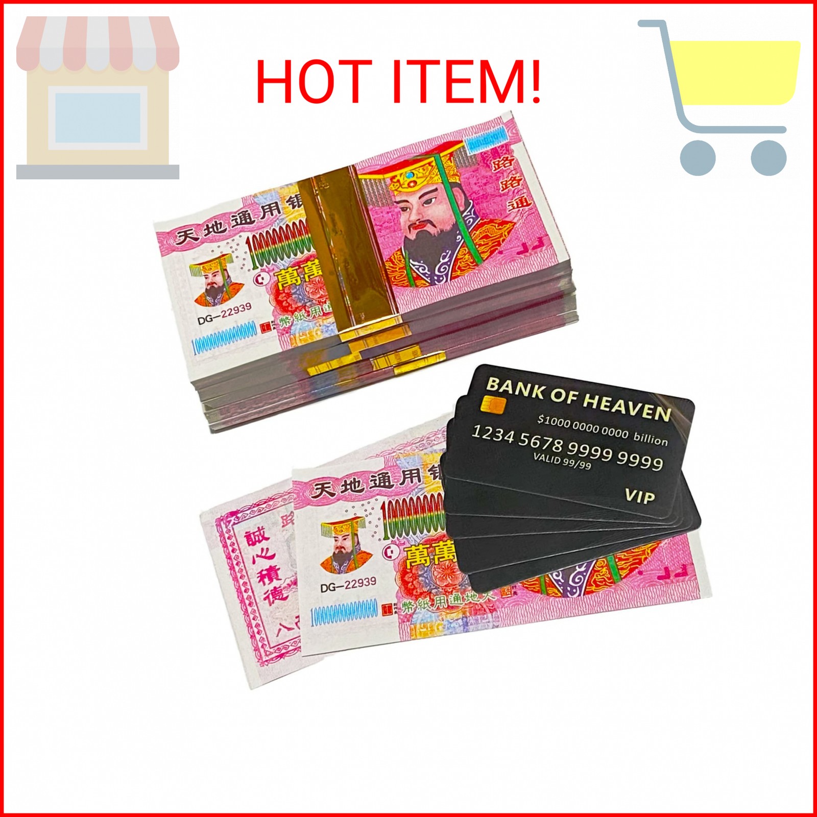 Ztikug Ancestor Money to Burn,500pcs Chinese Joss Paper Money to Ancestors,Hell