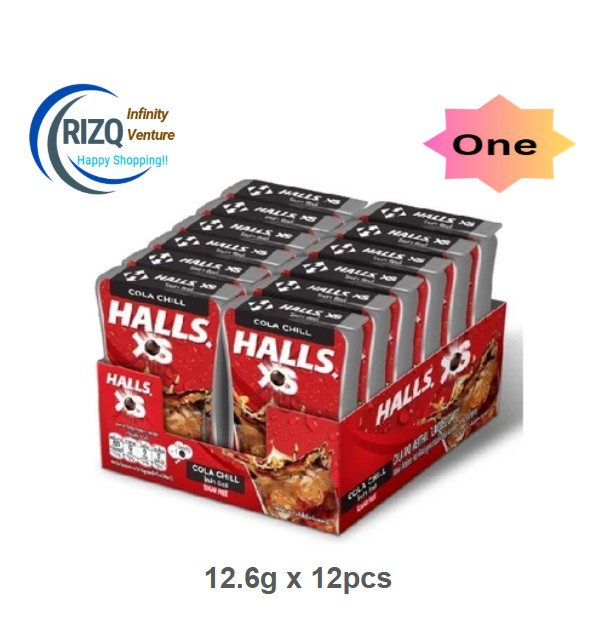 Halls XS Coca Cola Chill Menthol Sugar Free Candy Bulk 12.6g x12  - NEW