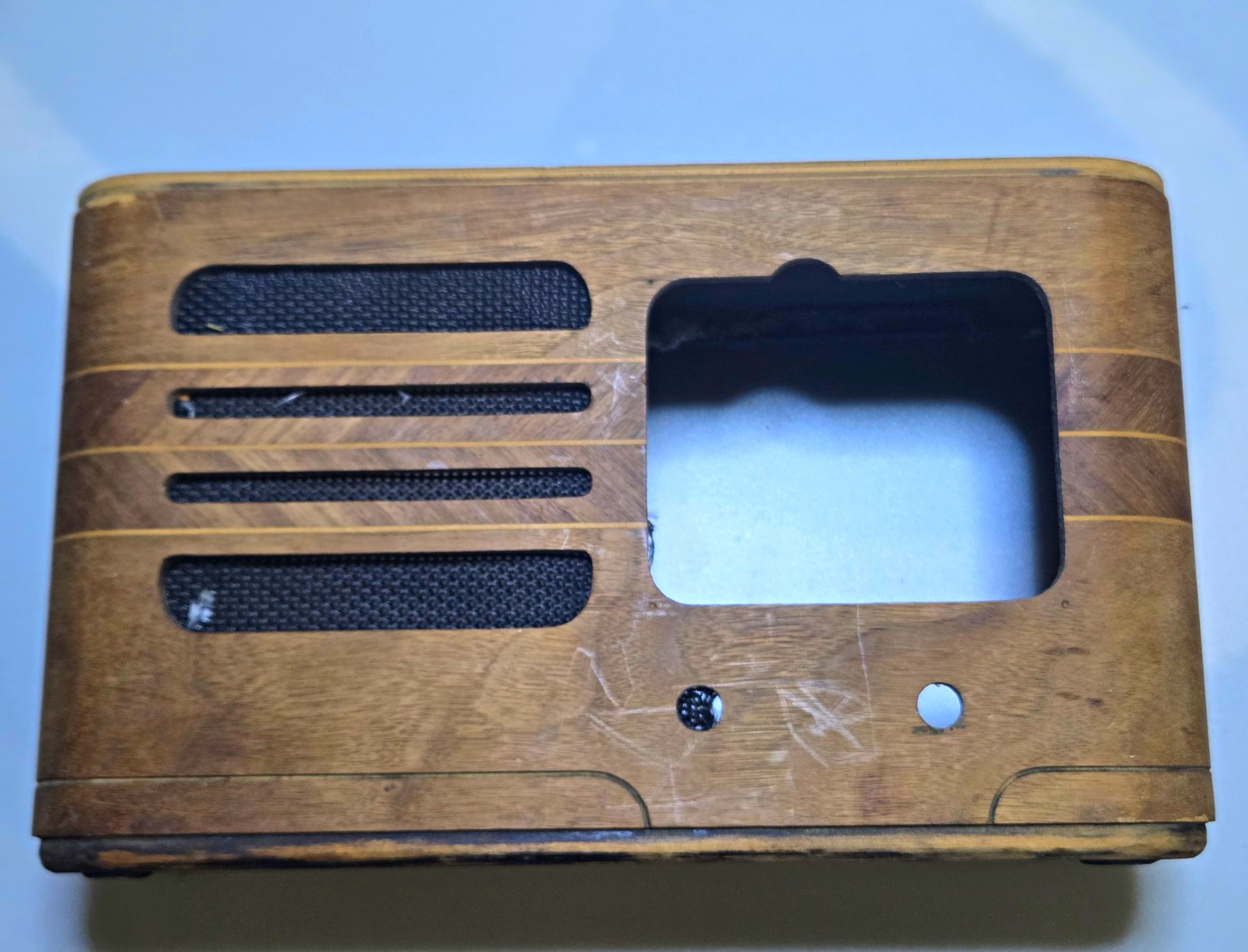 Vintage 1937 Zenith 5-R-135 Wood Tombstone Radio Cabinet & Chassis Parts Lot