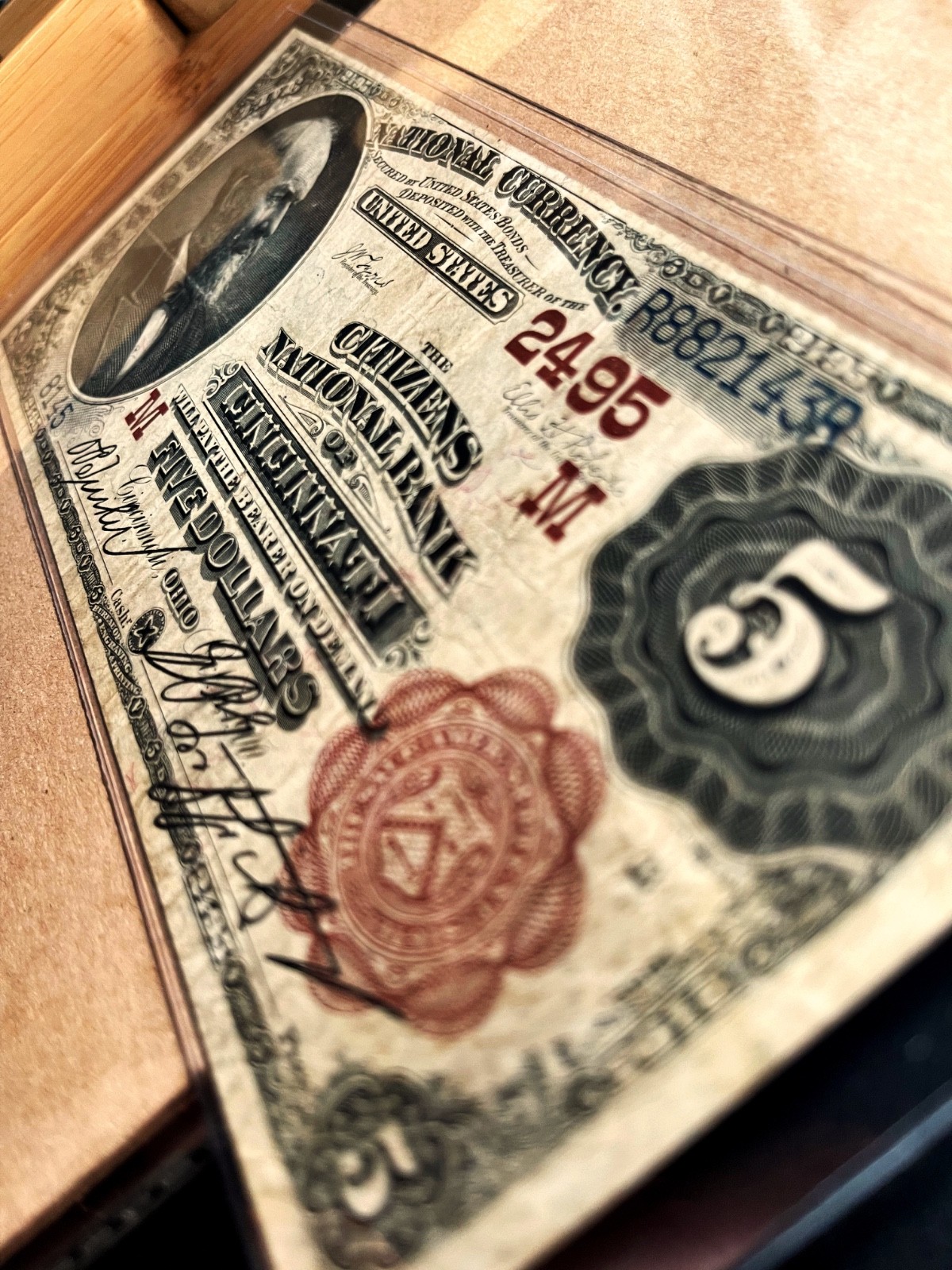1882 $5 The Citizens National Bank of CINCINNATI, OH 