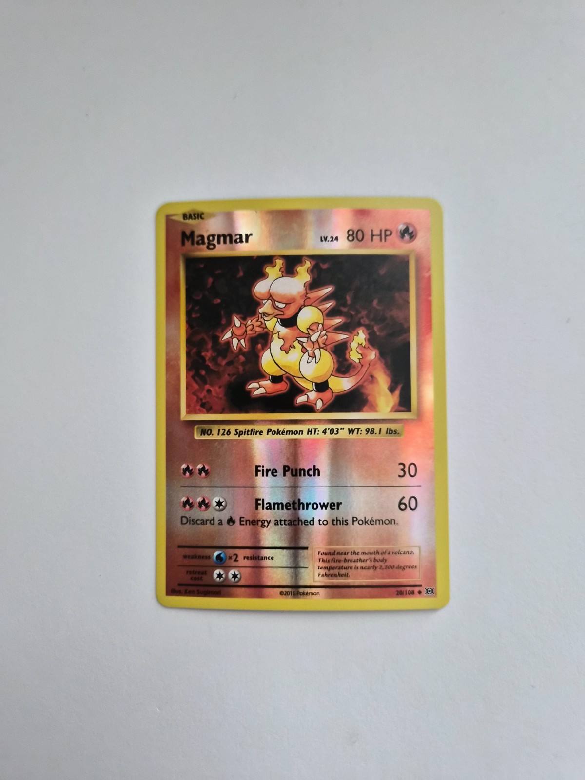 Magmar - 2016 Pokémon XY Evolutions Reverse Holo #20/108 -  - NM/MT