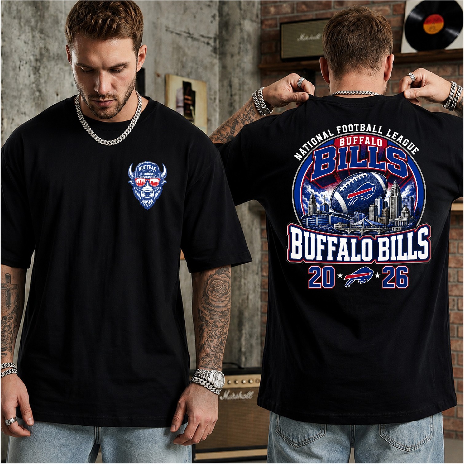 Men's Buffalo Bills Football 2026 Custom T-shirt