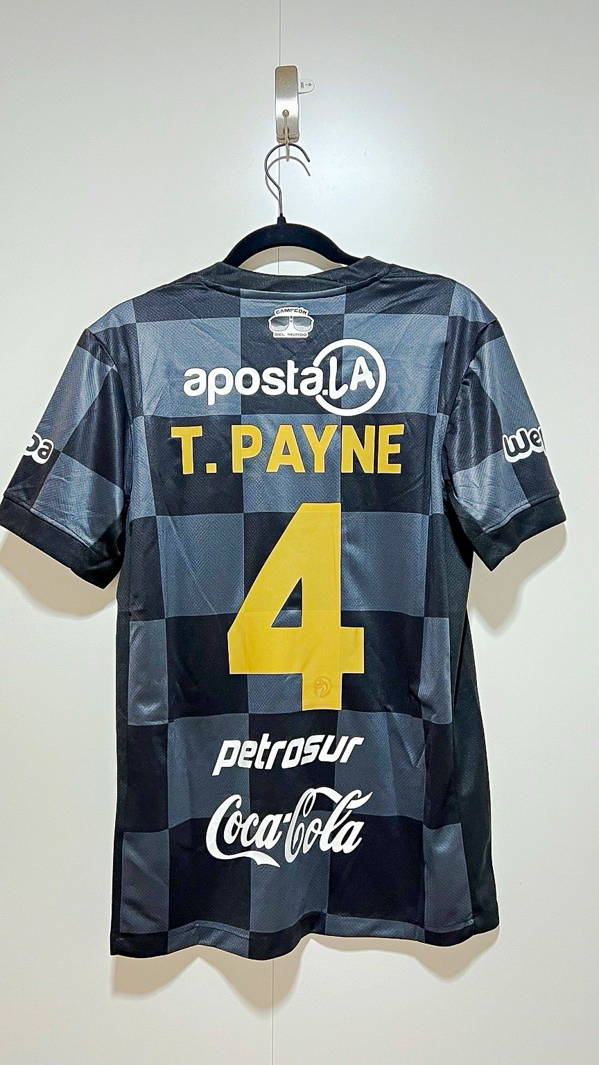TIM PAYNE #4 Club Olimpia Paraguay Jersey Away Gray/Black Sizes S M and 2XL TIM PAYNE #4 Club Olimpia Paraguay Jersey Away Gray/Black Sizes S M and 2XL