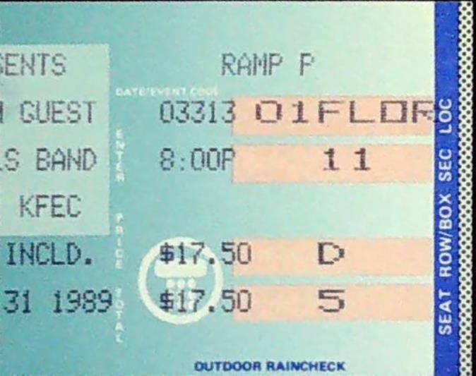 Lynyrd Skynyrd Charlie Daniels Band Friends Ticket Stub Freedom Hall 10/31/1989