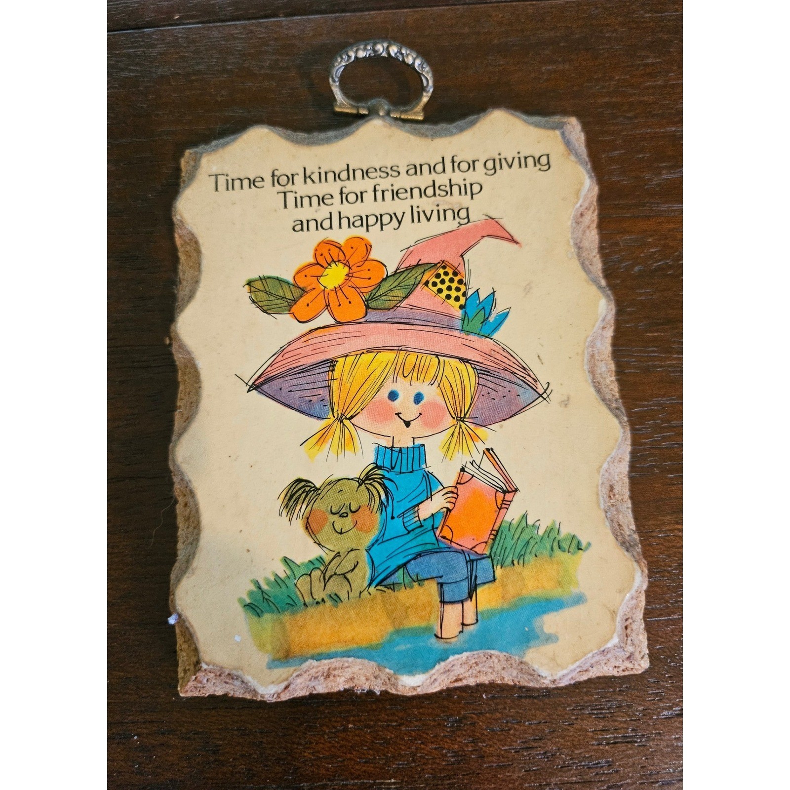 Vintage Paula Cutes Wall Plaque 1979 Tan Kindness Friendship Girl Dog WPC47 Vintage Paula Cutes Wall Plaque 1979 Tan Kindness Friendship Girl Dog WPC47
