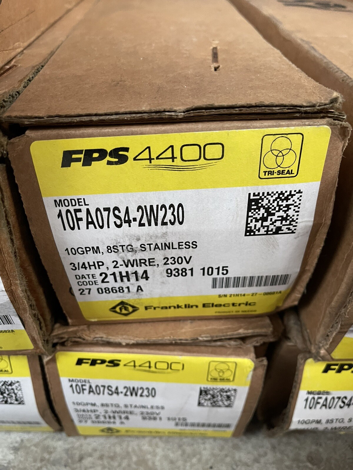 FRANKLIN FPS440 10FA07S4-2W230 SUBMERSIBLE WELL PUMP/MOTOR 10GPM, 8STG, 3/4HP