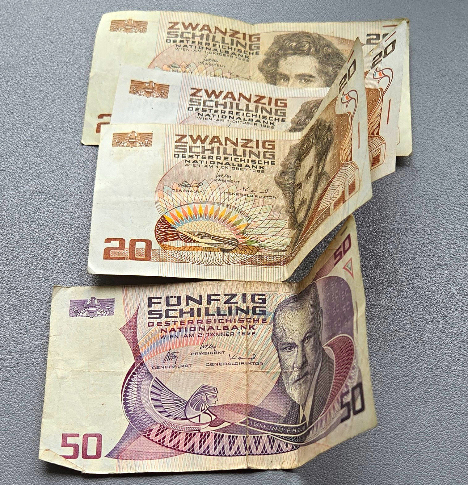 Austria Schilling Banknotes Lot 3x20 & 1x50 Circulated Uncertified Austria Schilling Banknotes Lot 3x20 & 1x50 Circulated Uncertified