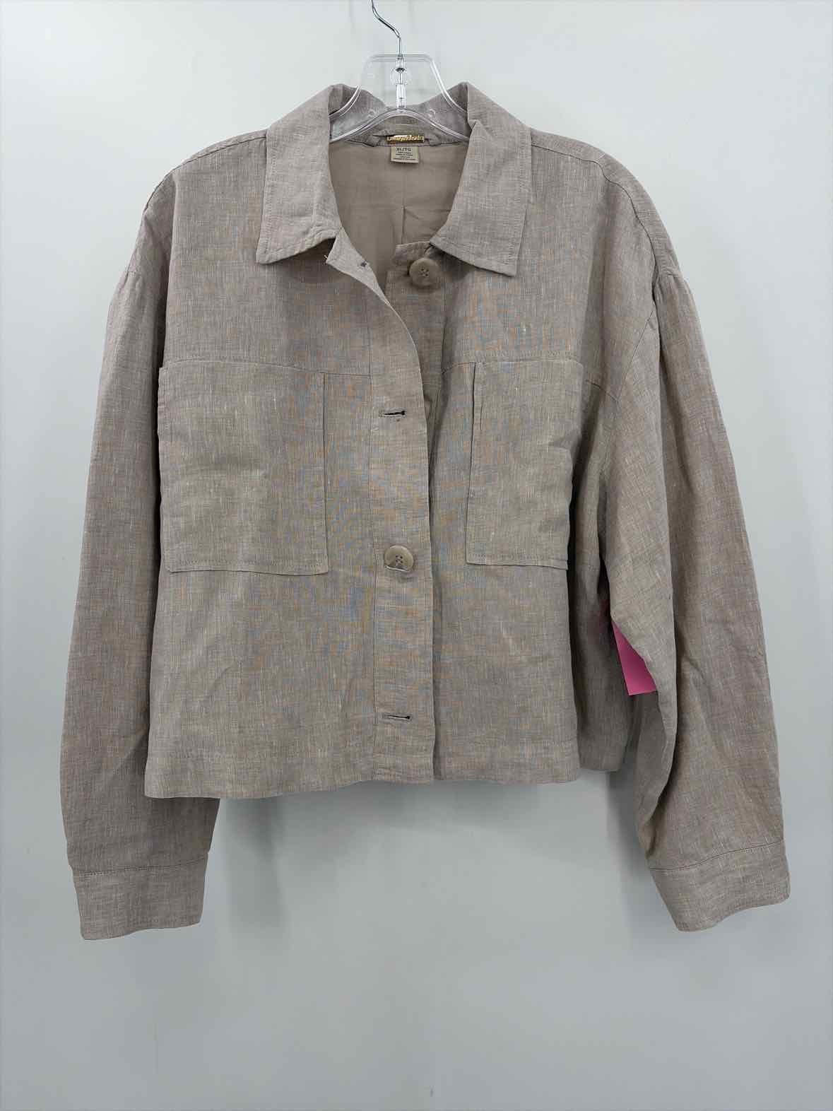 Pre-Owned Magaschoni Grey Size XL Linen Button Jacket Pre-Owned Magaschoni Grey Size XL Linen Button Jacket