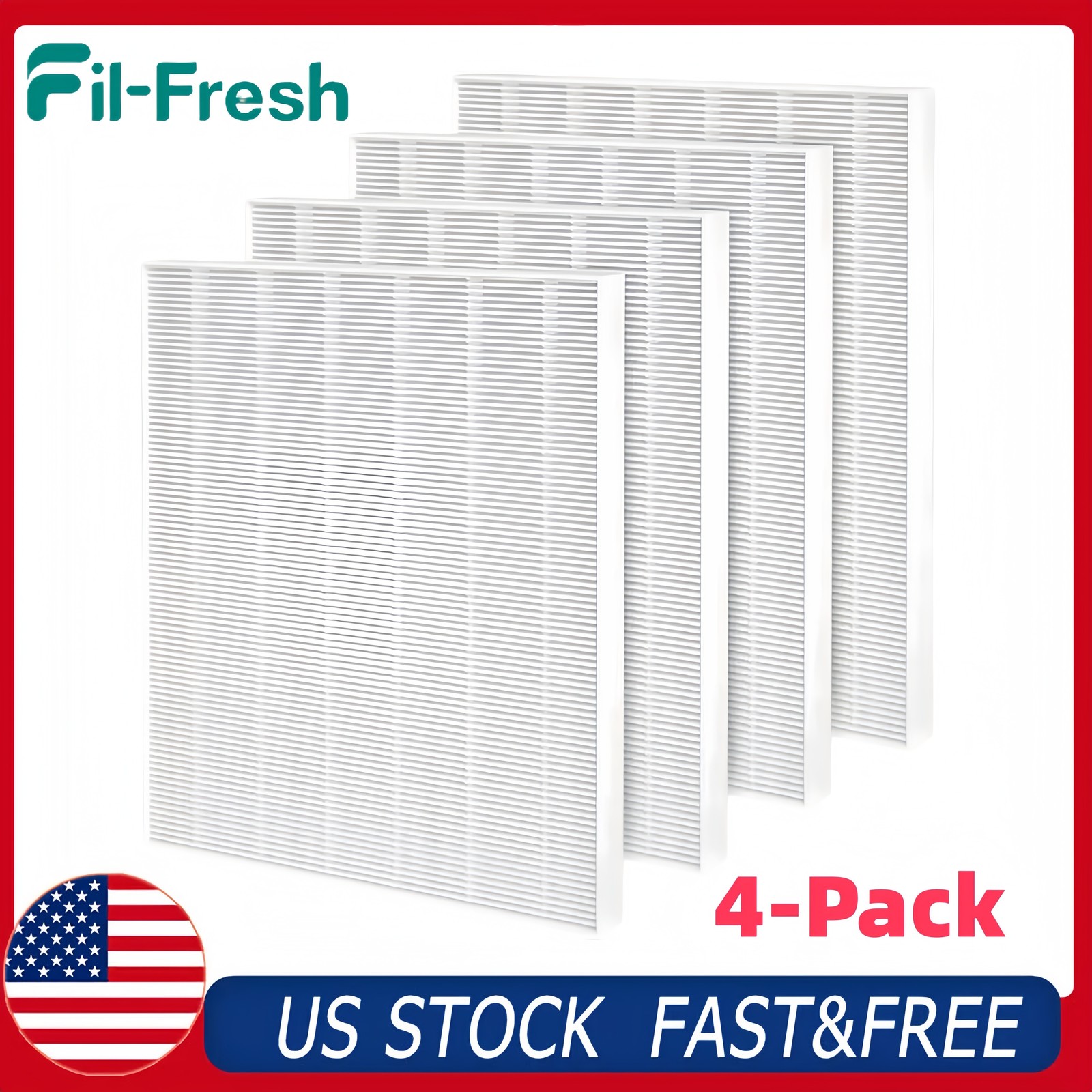 Fil-Fresh 115115 Size 21 Replacement Filter A Compatible with Winix C535, 4-Pack