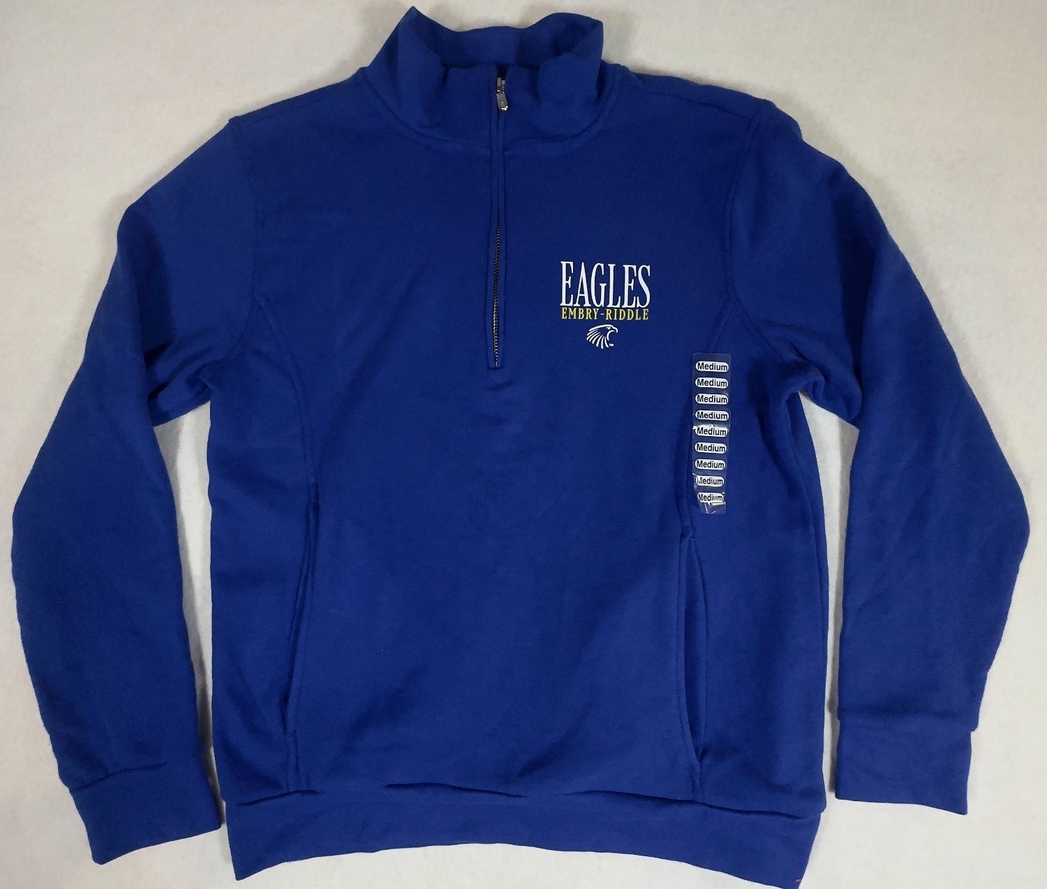 NEW Fall Rush Embry Riddle Eagles 1/4 Zip Pullover Womens M Blue Mock Neck