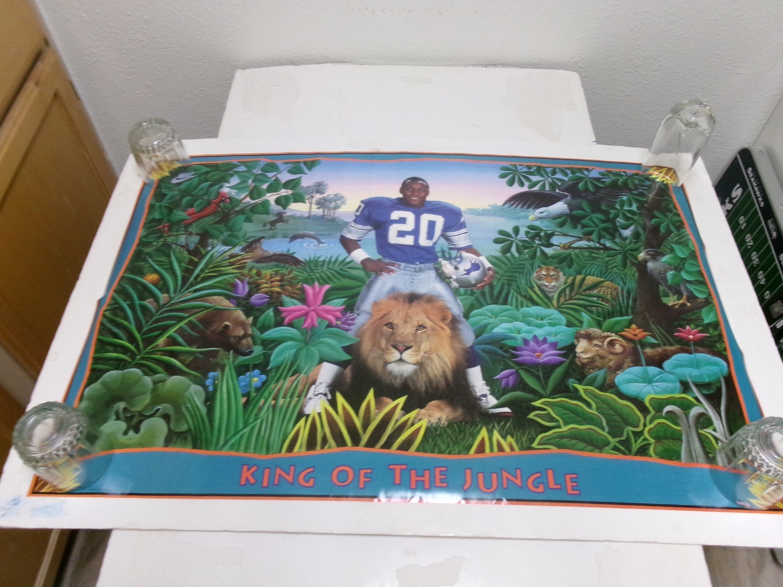 Vtg NFL Detroit Lions Barry Sanders 1992 Nike Poster Vtg NFL Detroit Lions Barry Sanders 1992 Nike Poster