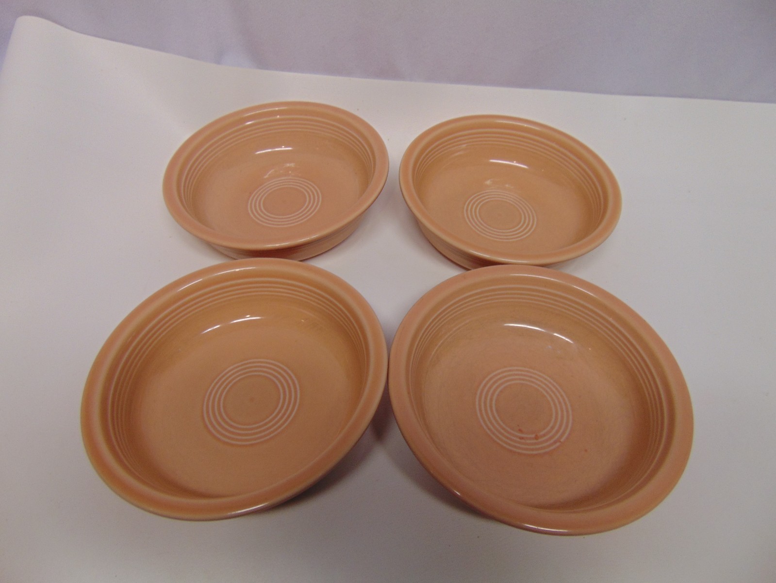 (4) HLC Fiesta Ware salmon color bowls 7\