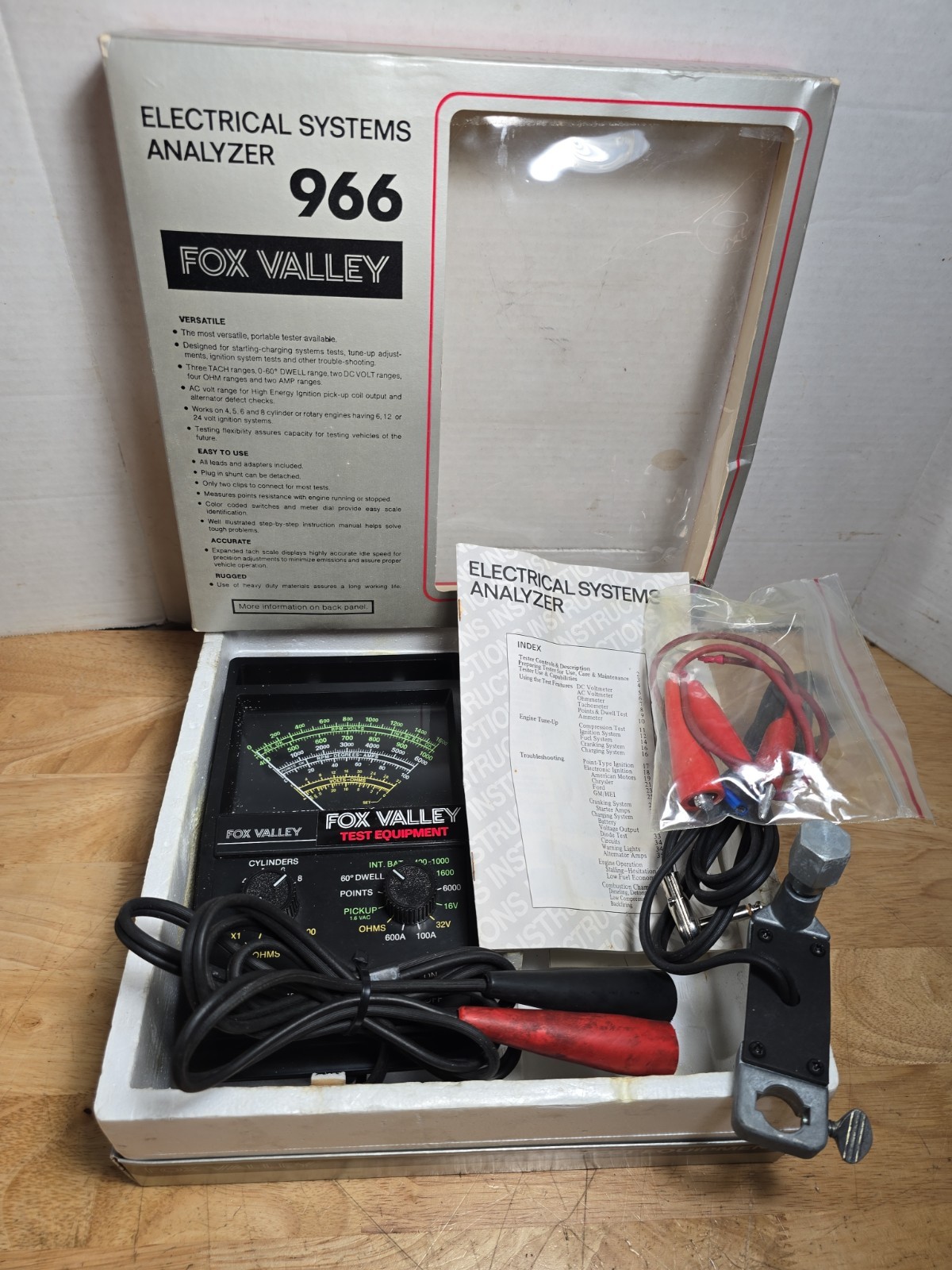 Fox Valley 966 Electrical Analyzer   Complete Kit w/ Case Manual Probes