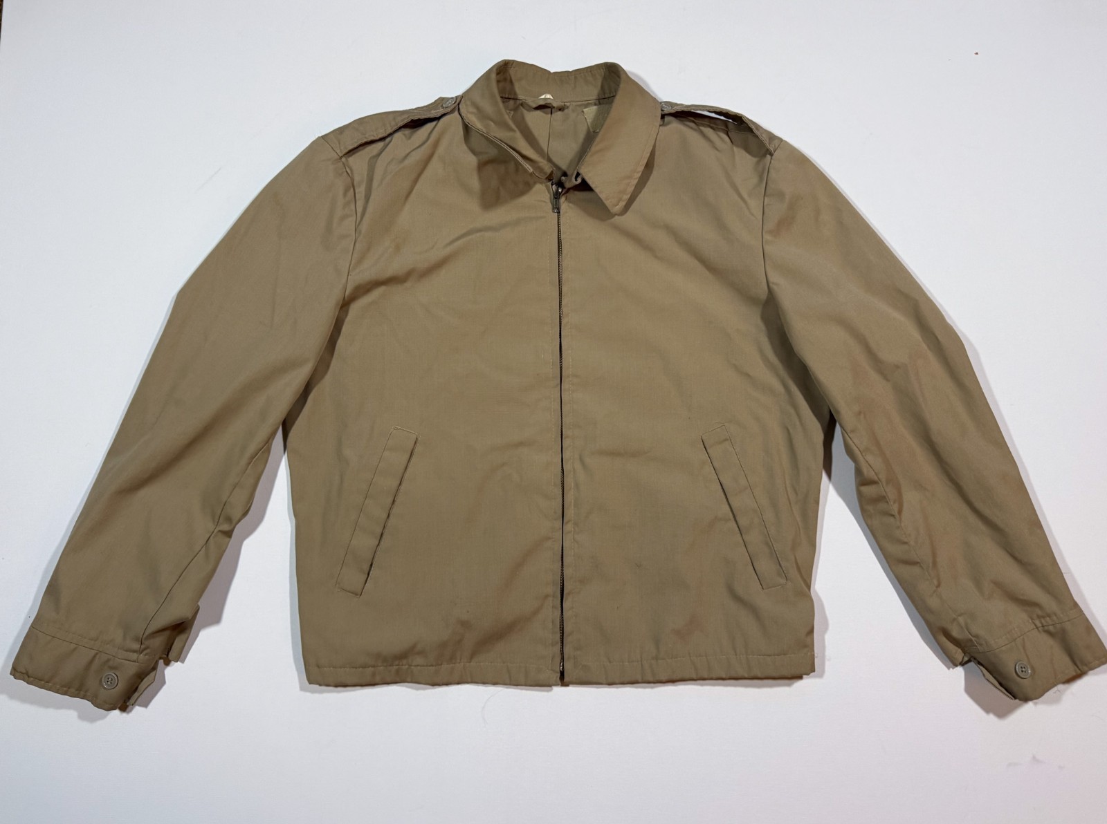 True Vintage Navy Windbreaker 70s Harrington Jacket Size M Neptune Unlined