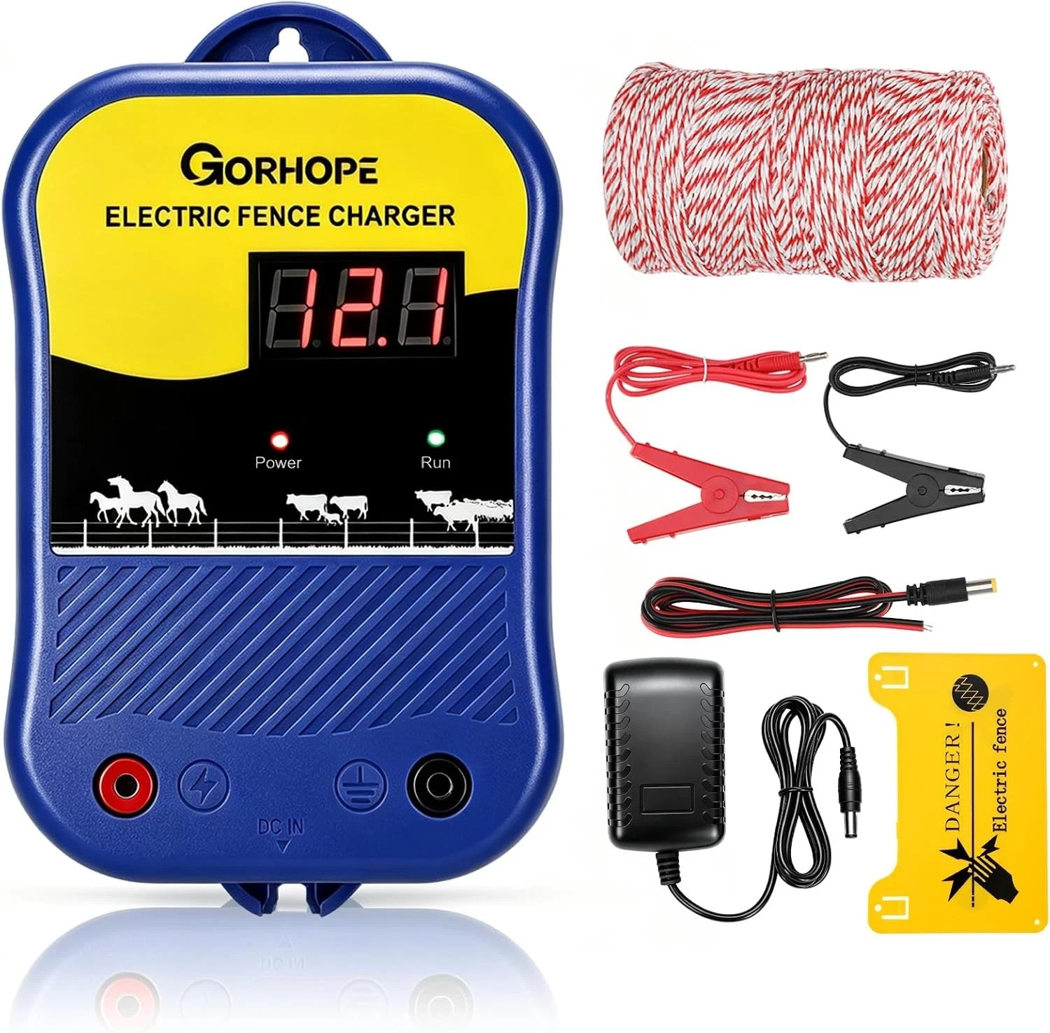 3.5 Miles Electric Fence Charger,2J Electric Fence Energizer for Livestock 3.5 Miles Electric Fence Charger,2J Electric Fence Energizer for Livestock