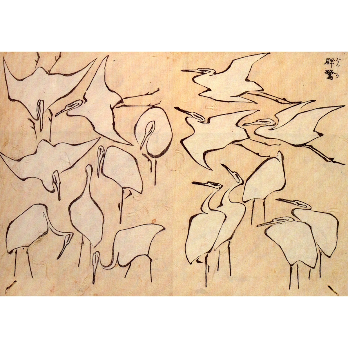 Hokusai - Cranes - 30x40 Inch Rolled Canvas Wall Art Print Hokusai - Cranes - 30x40 Inch Rolled Canvas Wall Art Print