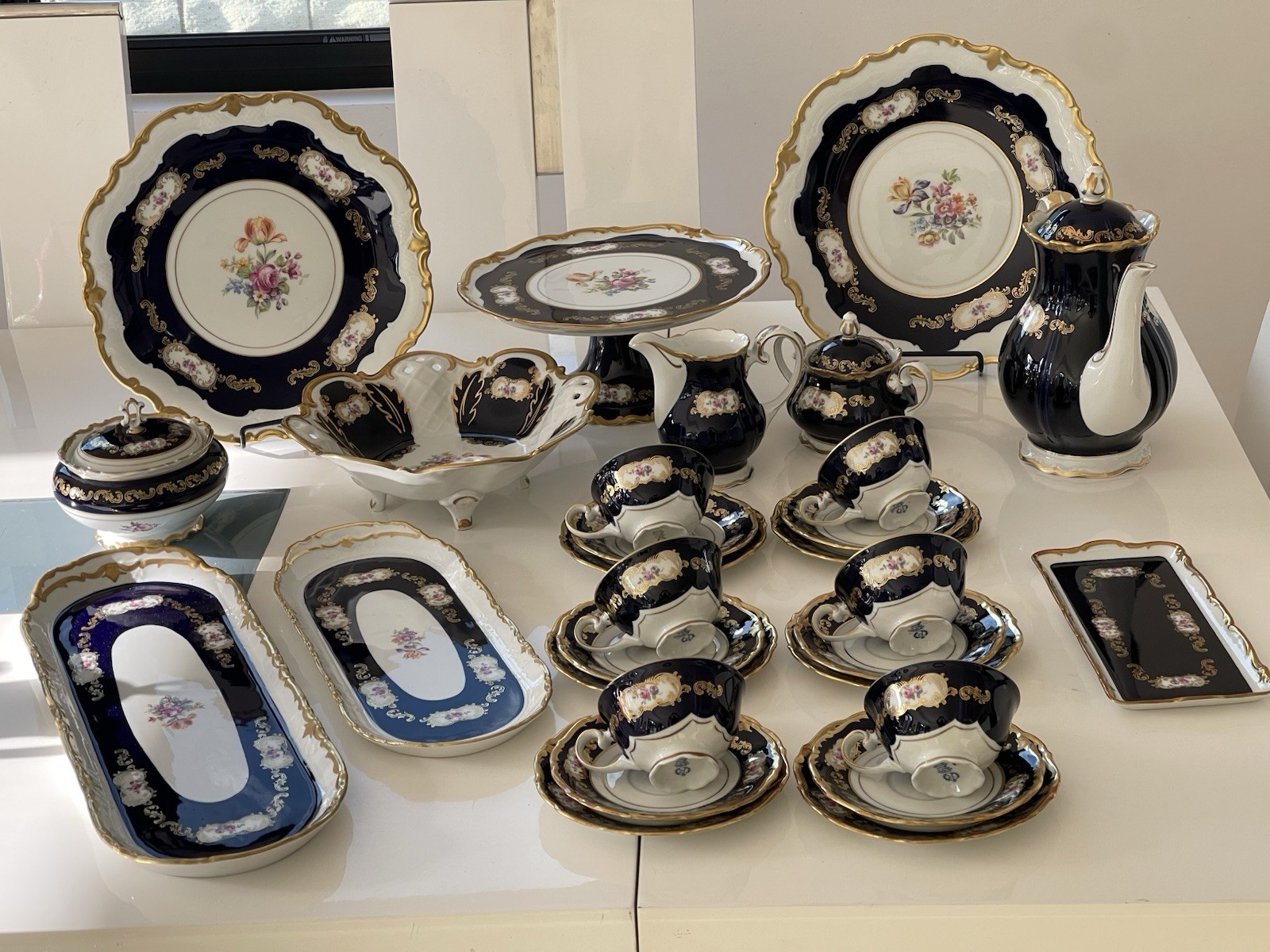 Reichenbach Vintage 33pc Porcelain Dessert Serving Set With Tea Set-see Details