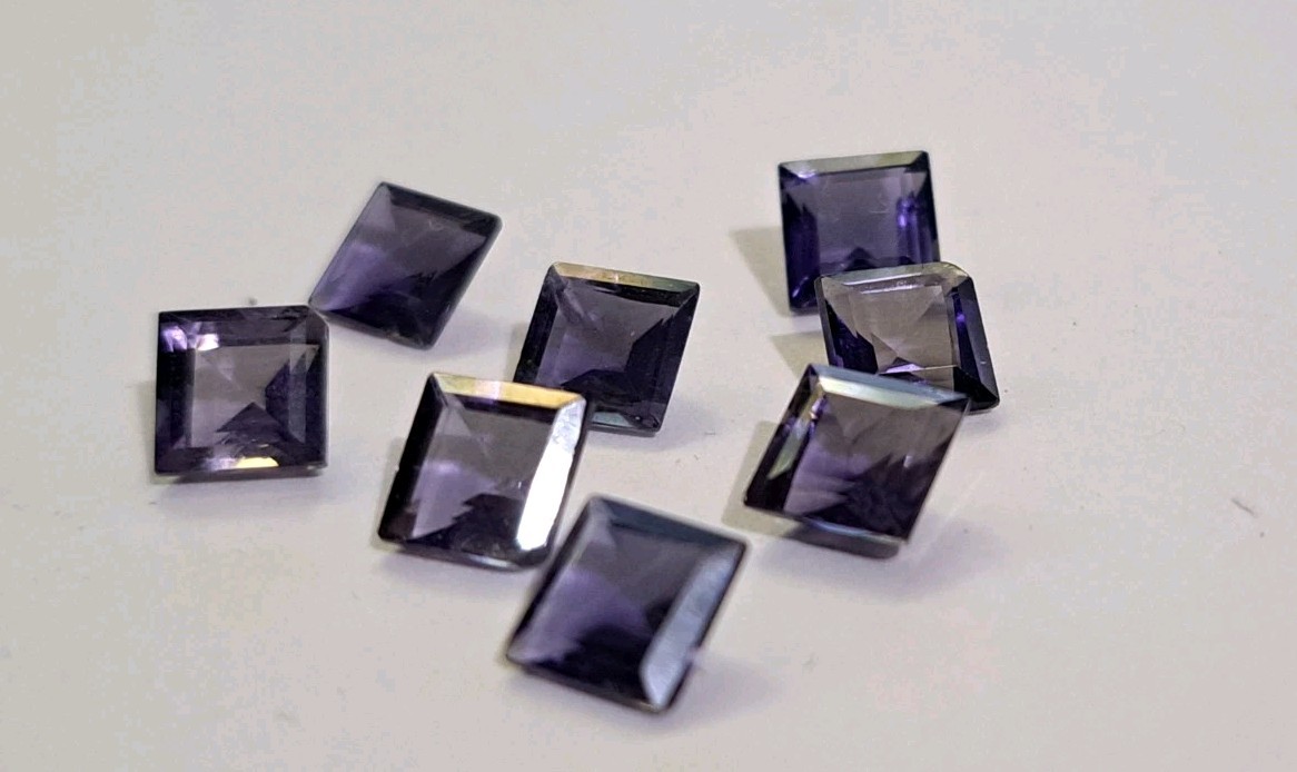 8 Pieces Natural IOLITE Fancy Square Cut 6mm Loose Gemstones 7.49 ct 8 Pieces Natural IOLITE Fancy Square Cut 6mm Loose Gemstones 7.49 ct