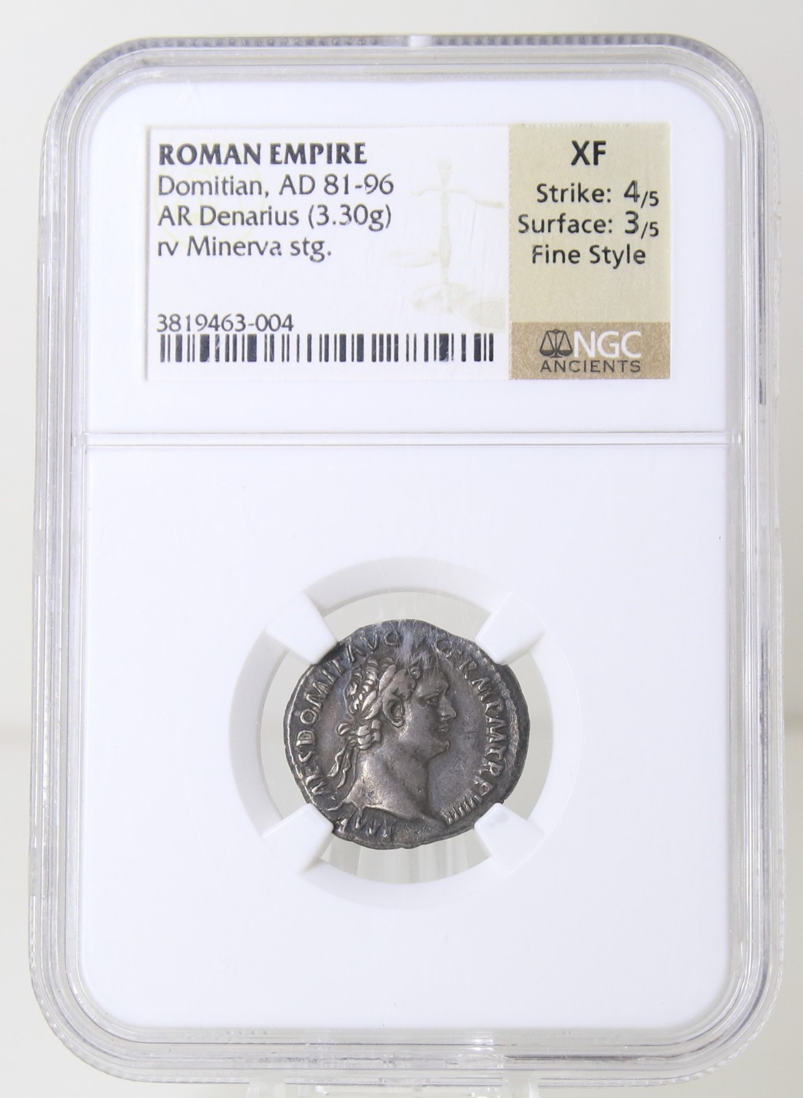 Roman Empire Domitian AD 81-96 Silver AR Denarius NGC XF Fine Style Roman Empire Domitian AD 81-96 Silver AR Denarius NGC XF Fine Style