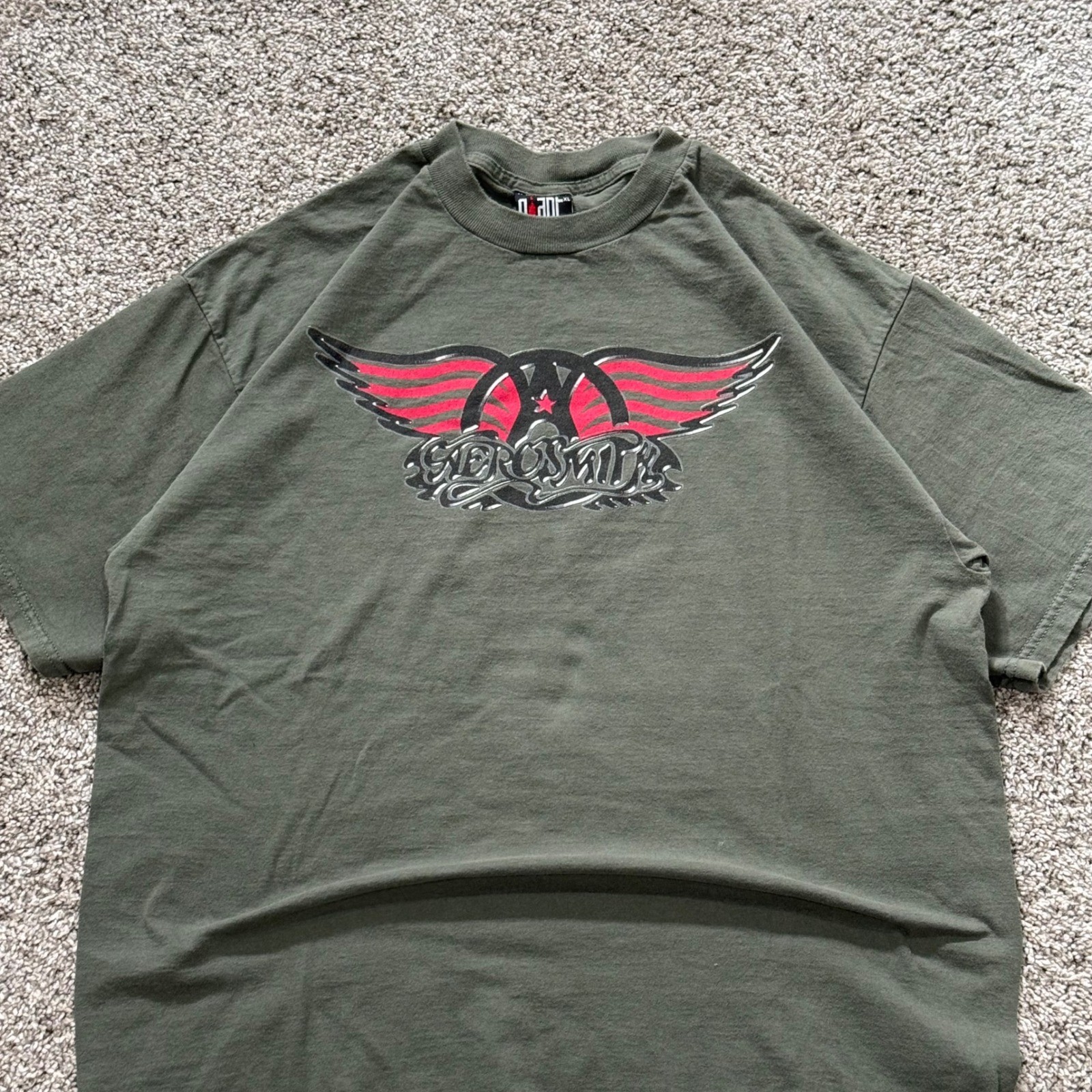 RARE VTG 1999 Aerosmith Roar of the Dragon Tour Shirt GIANT TAG Green XL USA