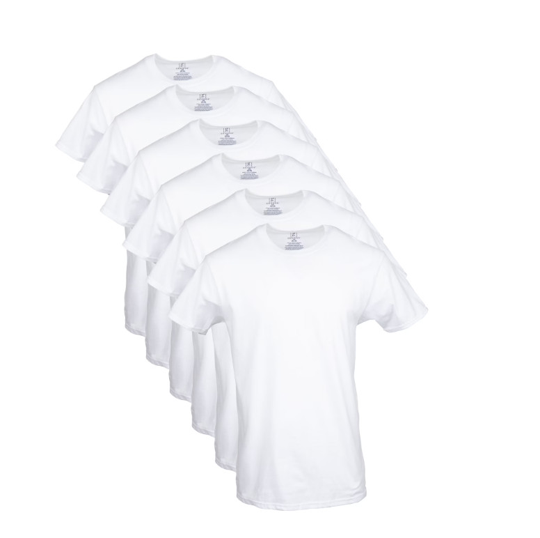 George Men\'s ultra soft Crew Neck T-shirts , 6-Pack Size FROM S To 3XL