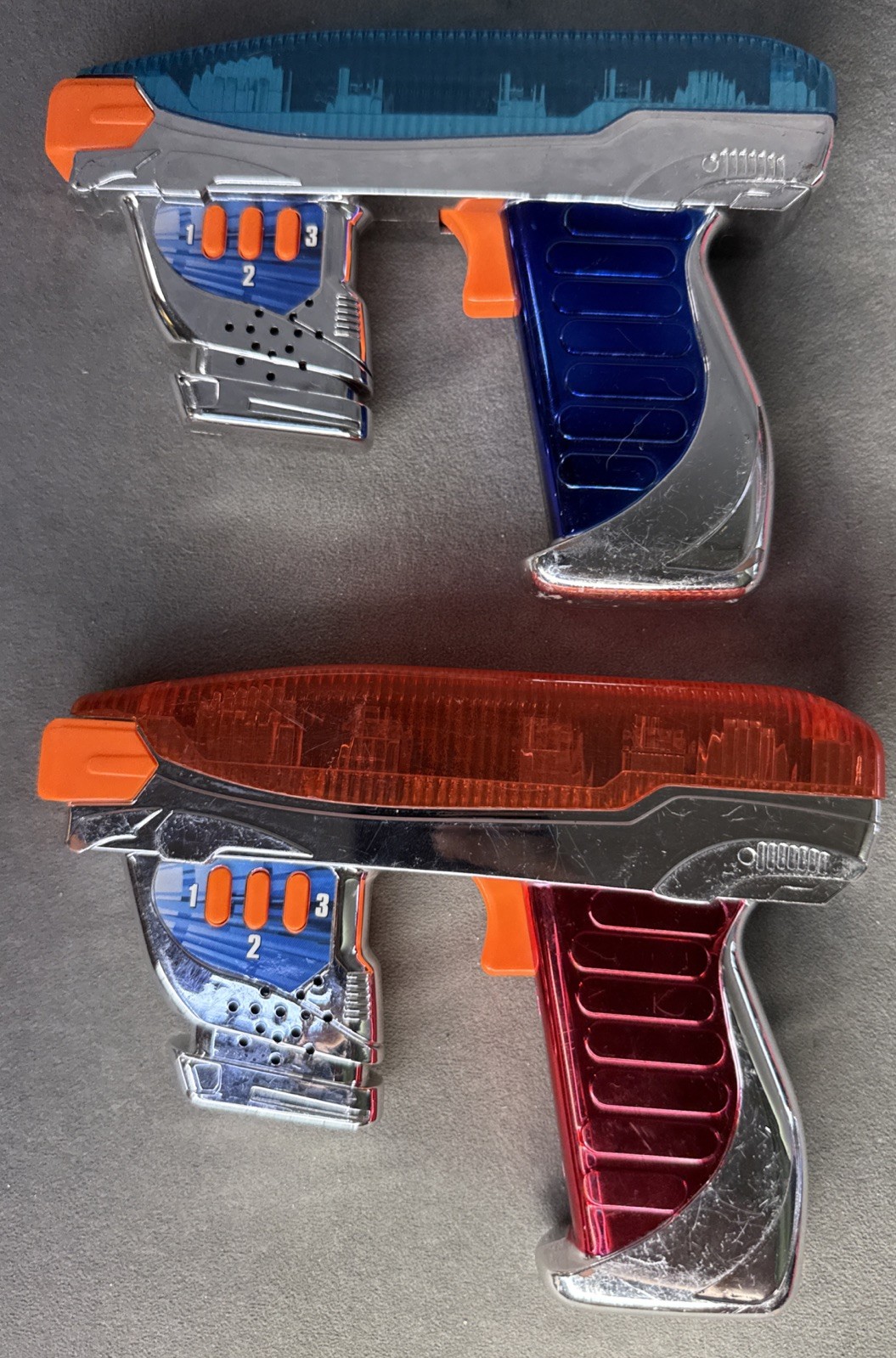 2005 SRM Space Laser Blaster Toy Gun Pistol Lights & Sounds Lot Of 2 *READ