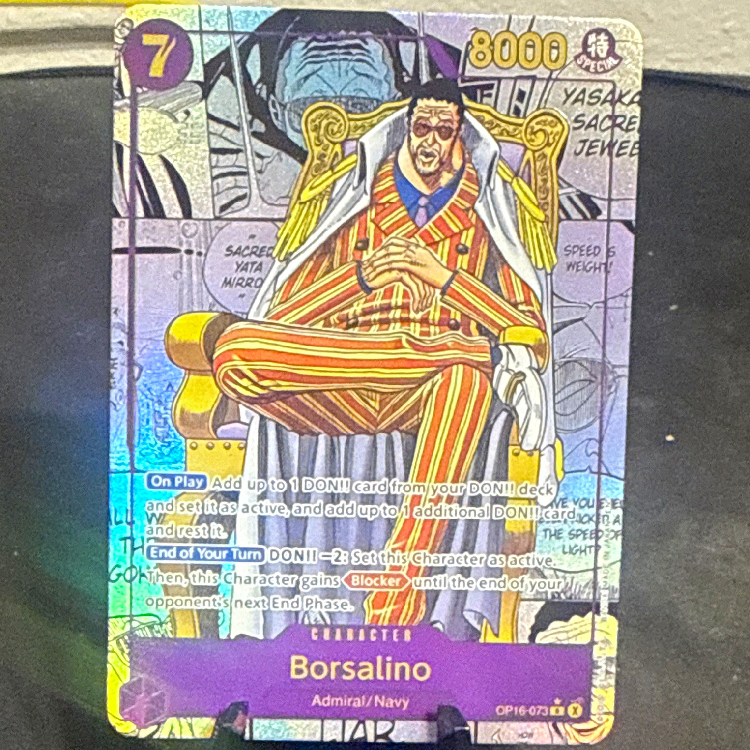 Bandai Borsalino manga OP16-073 The Time of Battle Special Character English Bandai Borsalino manga OP16-073 The Time of Battle Special Character English