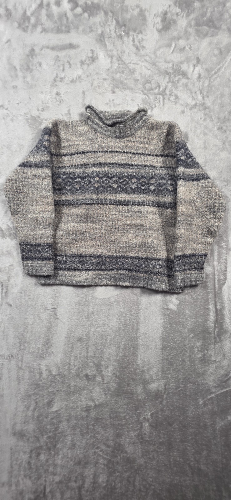 Vintage Structure Urban Wear Wool Mock Neck Sweater Mens M Heavy Knit Fair Isle Vintage Structure Urban Wear Wool Mock Neck Sweater Mens M Heavy Knit Fair Isle