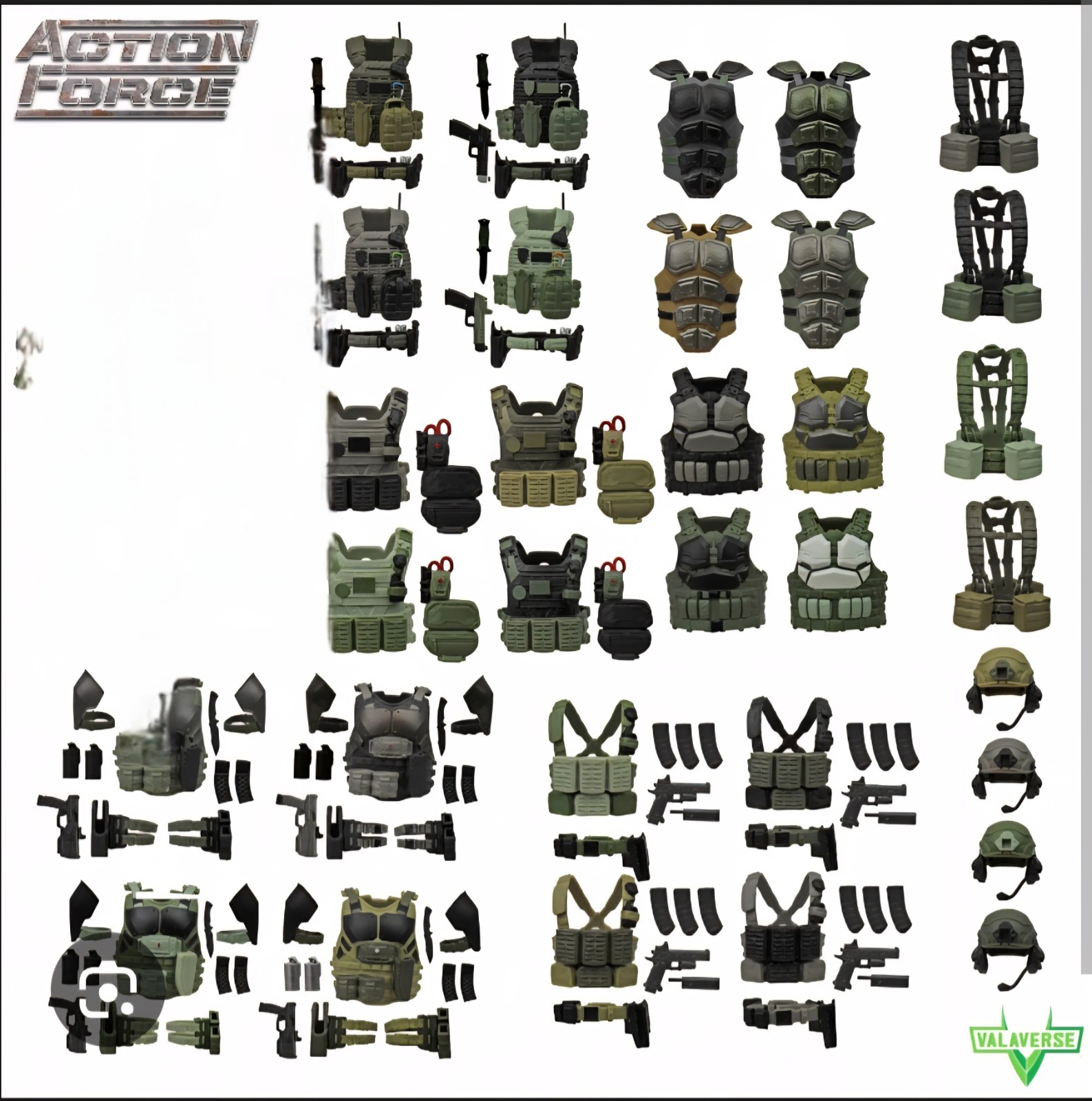 Valaverse Action Force Tactical Field Gear Tin Set No Figure Read Description 