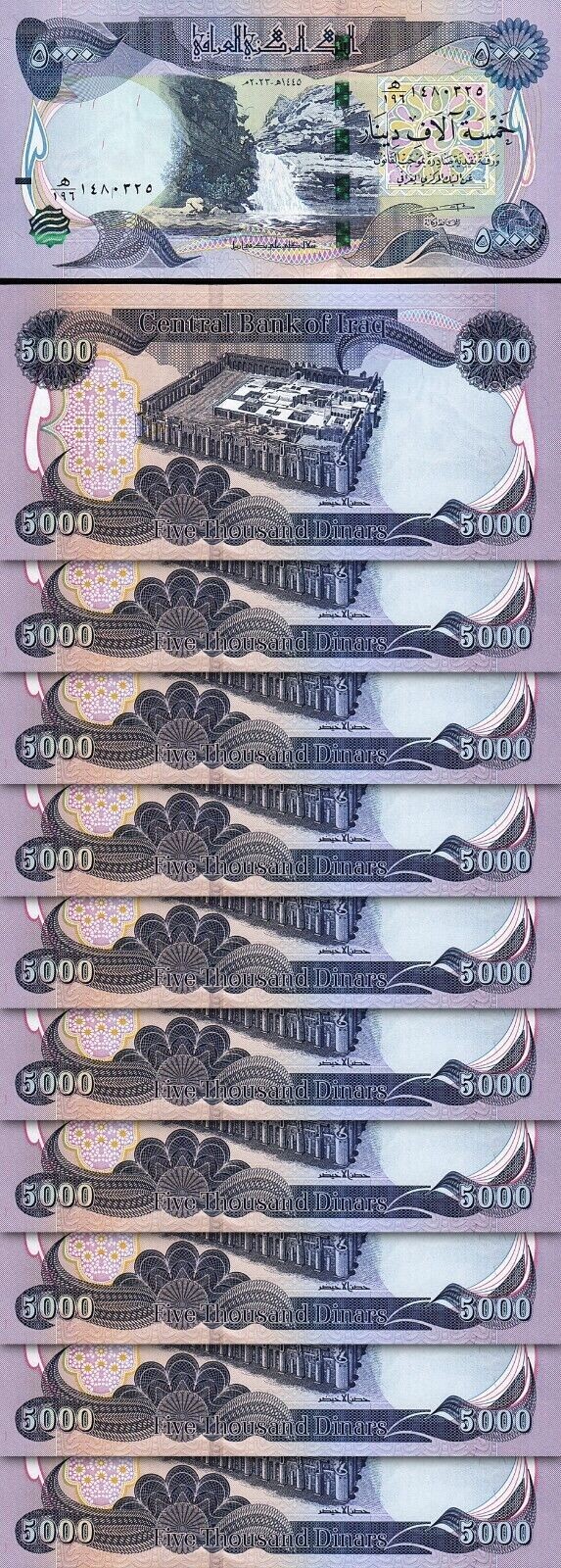 100,000 IRAQ DINAR  - 20x  5,000 NEW IQD Banknotes  - Authentic 2023 IRAQI Money