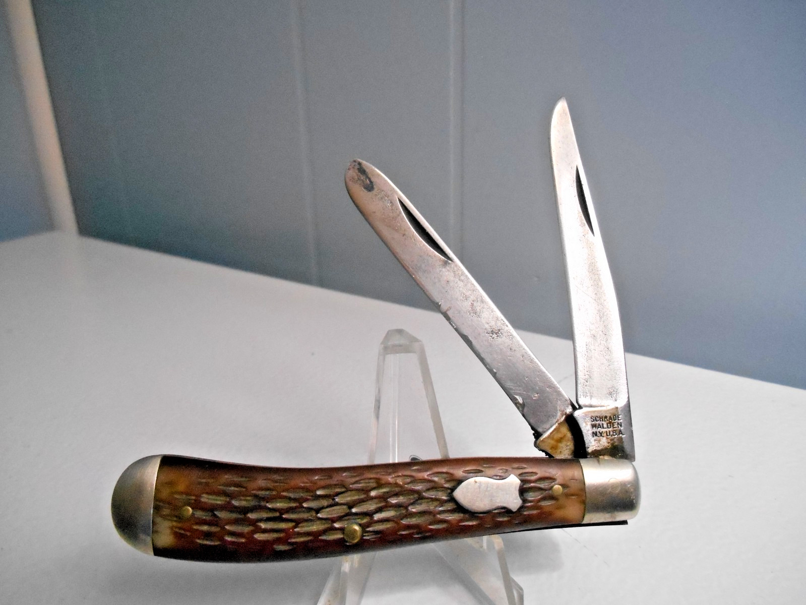 VINTAGE PRE 1973 SCHRADE WALDEN N.Y. USA 293 TRAPPER POCKET KNIFE VINTAGE PRE 1973 SCHRADE WALDEN N.Y. USA 293 TRAPPER POCKET KNIFE