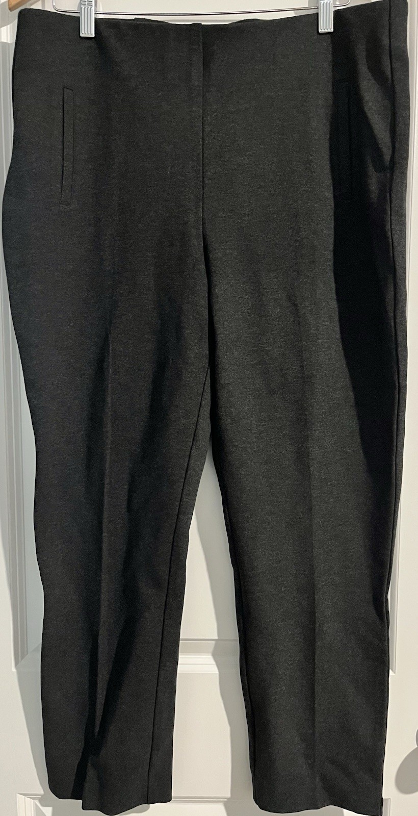 NEW Chico\'s Gray So Slimming Juliet Slim Leg Pants Ponte Knit Office Sz 14